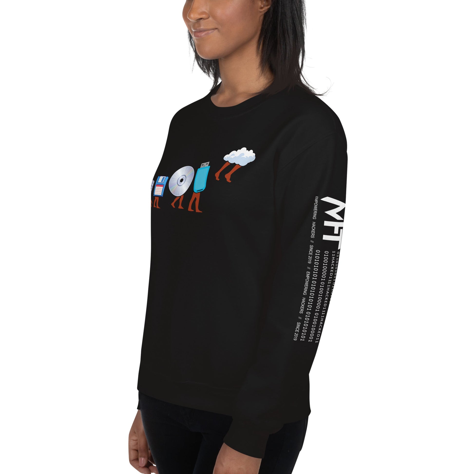 Evolution of data storage - Unisex Sweatshirt by DarkByteGear