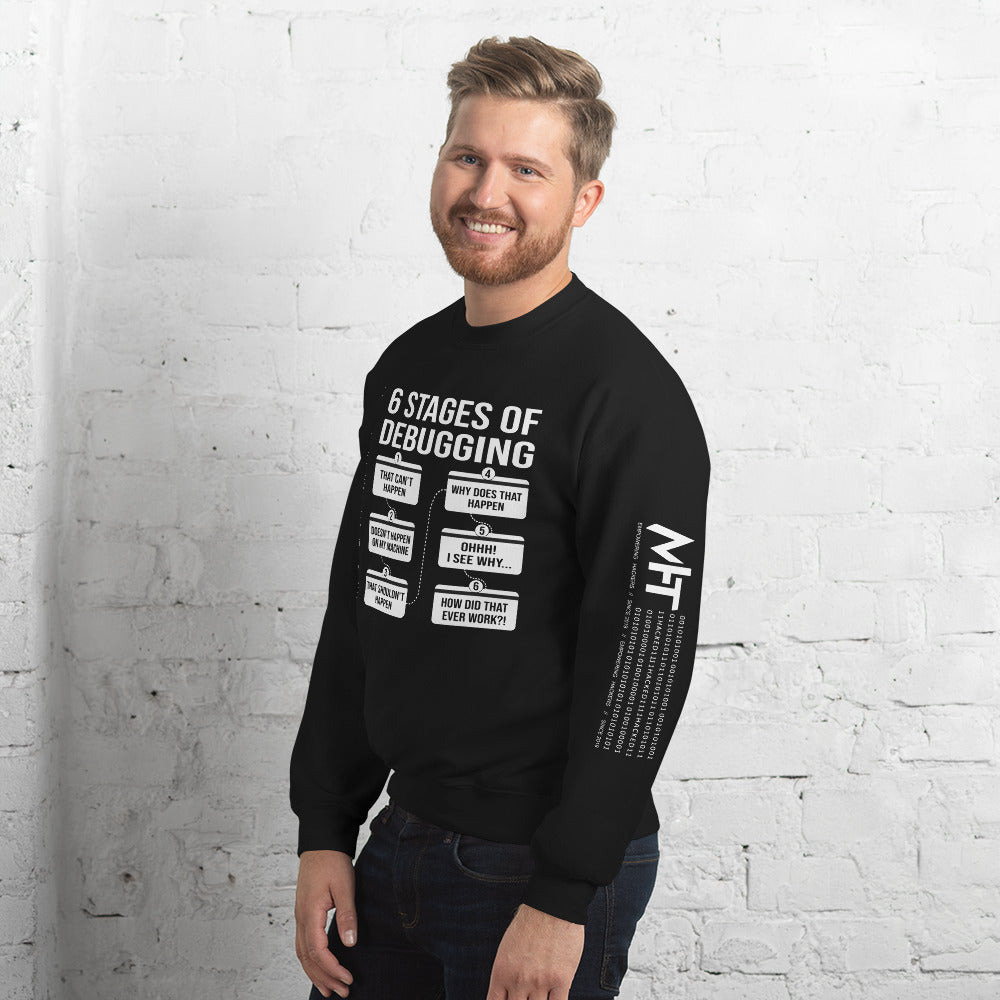 6 Stages of Debugging - Unisex Sweatshirt by DarkByteGear