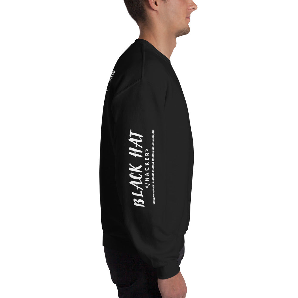 Black Hat Hacker V2 - Unisex Sweatshirt (all sides print) by DarkByteGear