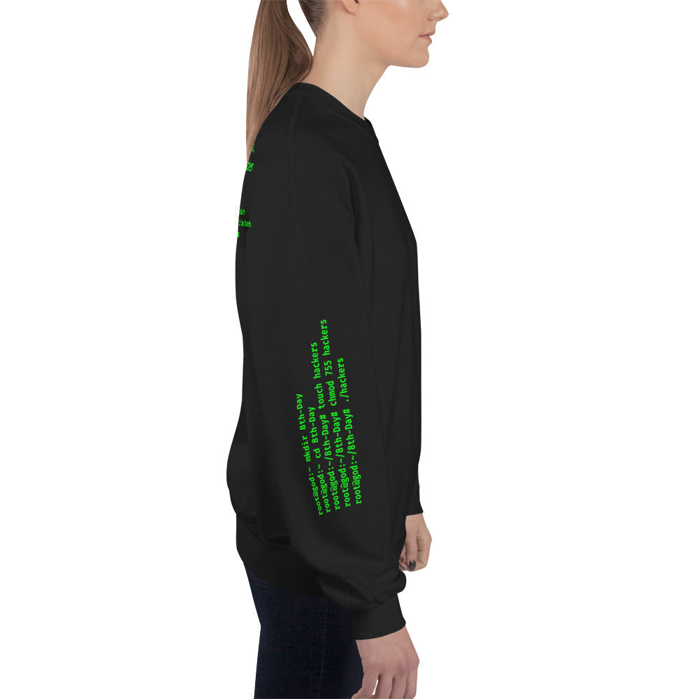 On the 8th day God created hackers - Unisex Sweatshirt (all side print) by DarkByteGear