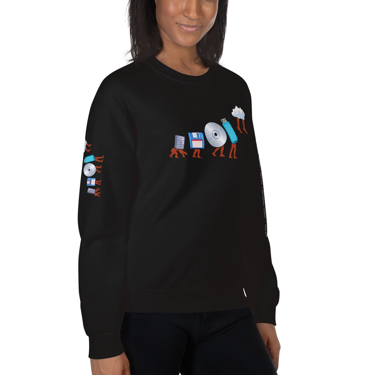 Evolution of data storage - Unisex Sweatshirt by DarkByteGear