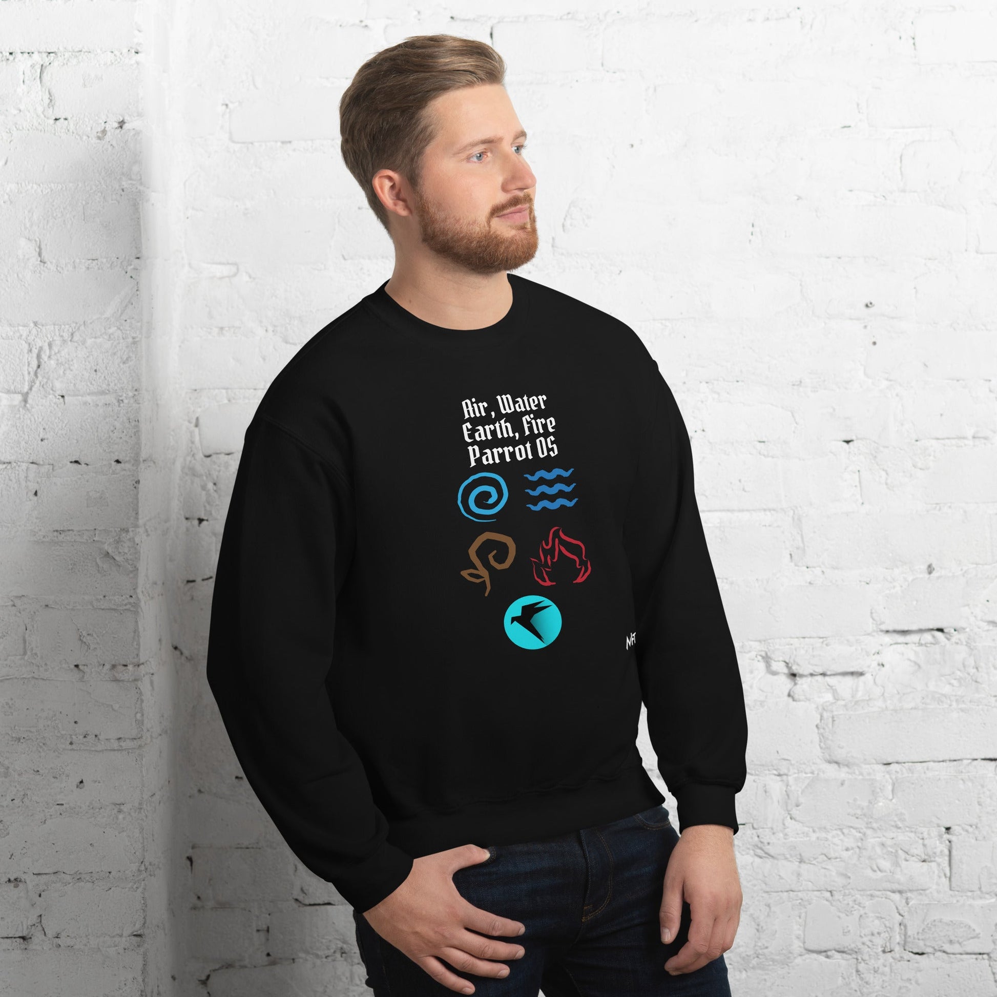 Air, Water, Earth, Fire, Parrot OS - Unisex Sweatshirt by DarkByteGear