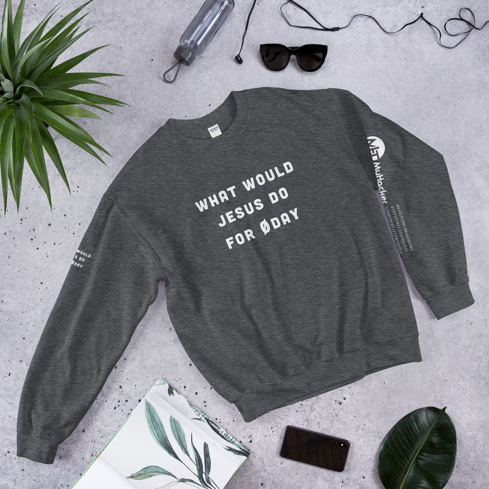 What would Jesus do for 0day - Unisex Sweatshirt (all side print) by DarkByteGear