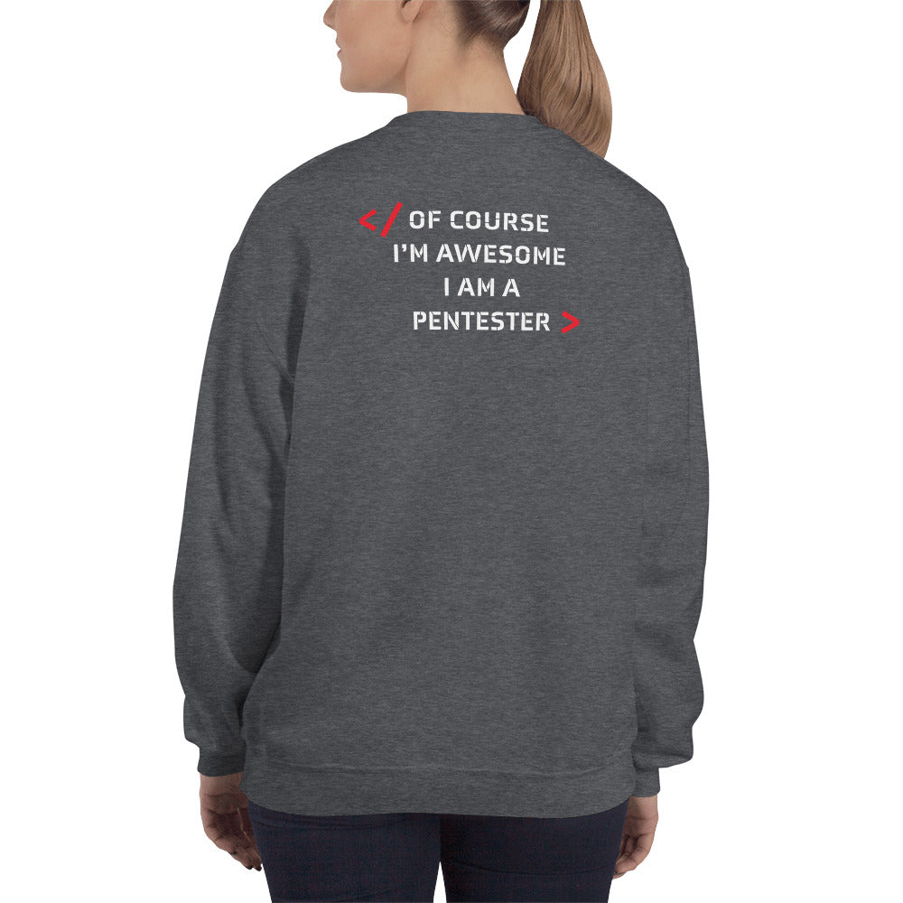 I am Pentester - Unisex Sweatshirt (back print) by DarkByteGear