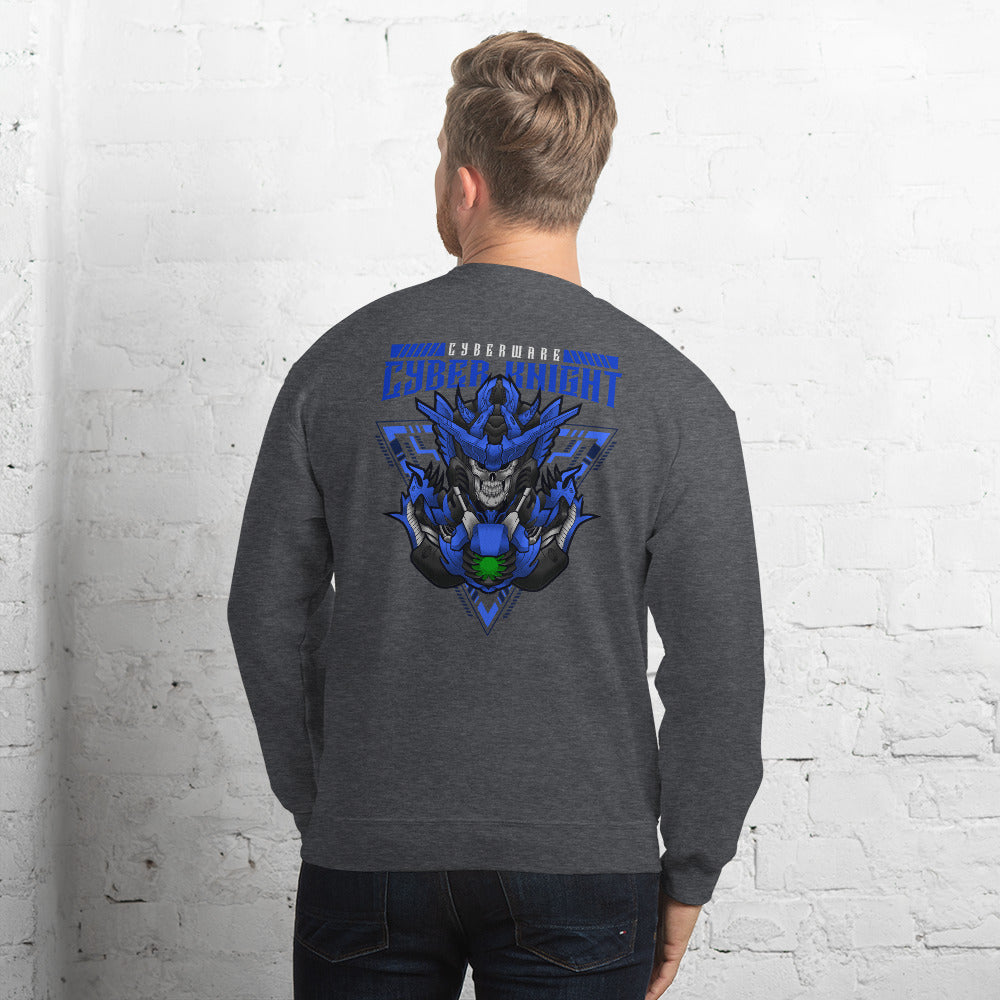 CyberWare Cyber knight - Unisex Sweatshirt (back print) by DarkByteGear