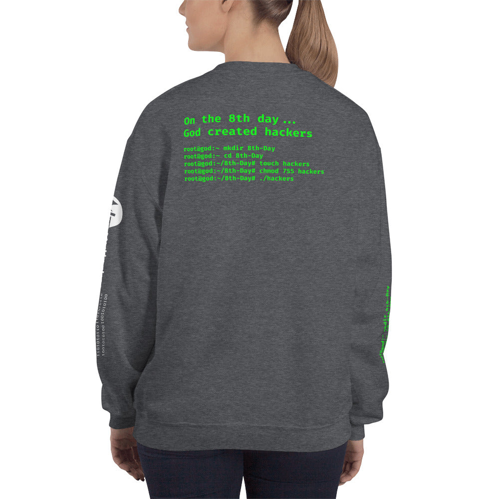 On the 8th day God created hackers - Unisex Sweatshirt (all side print) by DarkByteGear