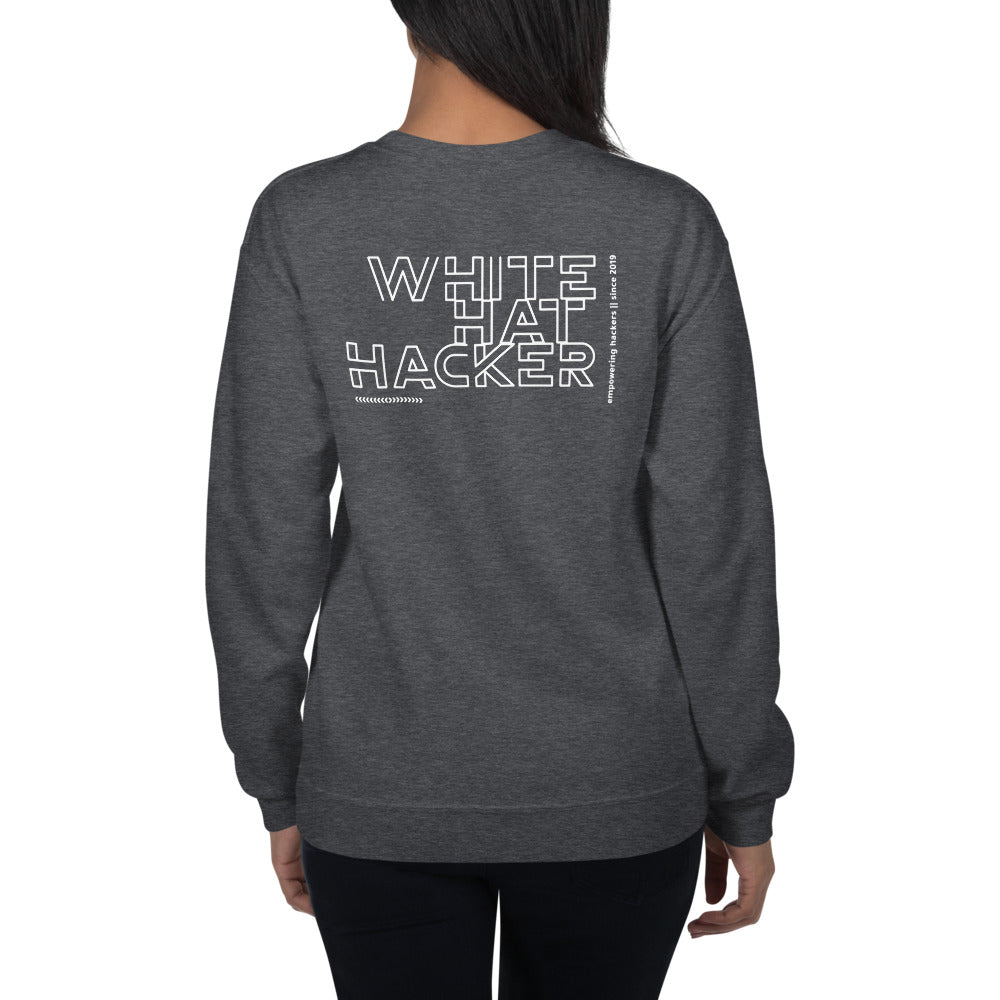 White Hat Hacker - Unisex Sweatshirt (back print) by DarkByteGear