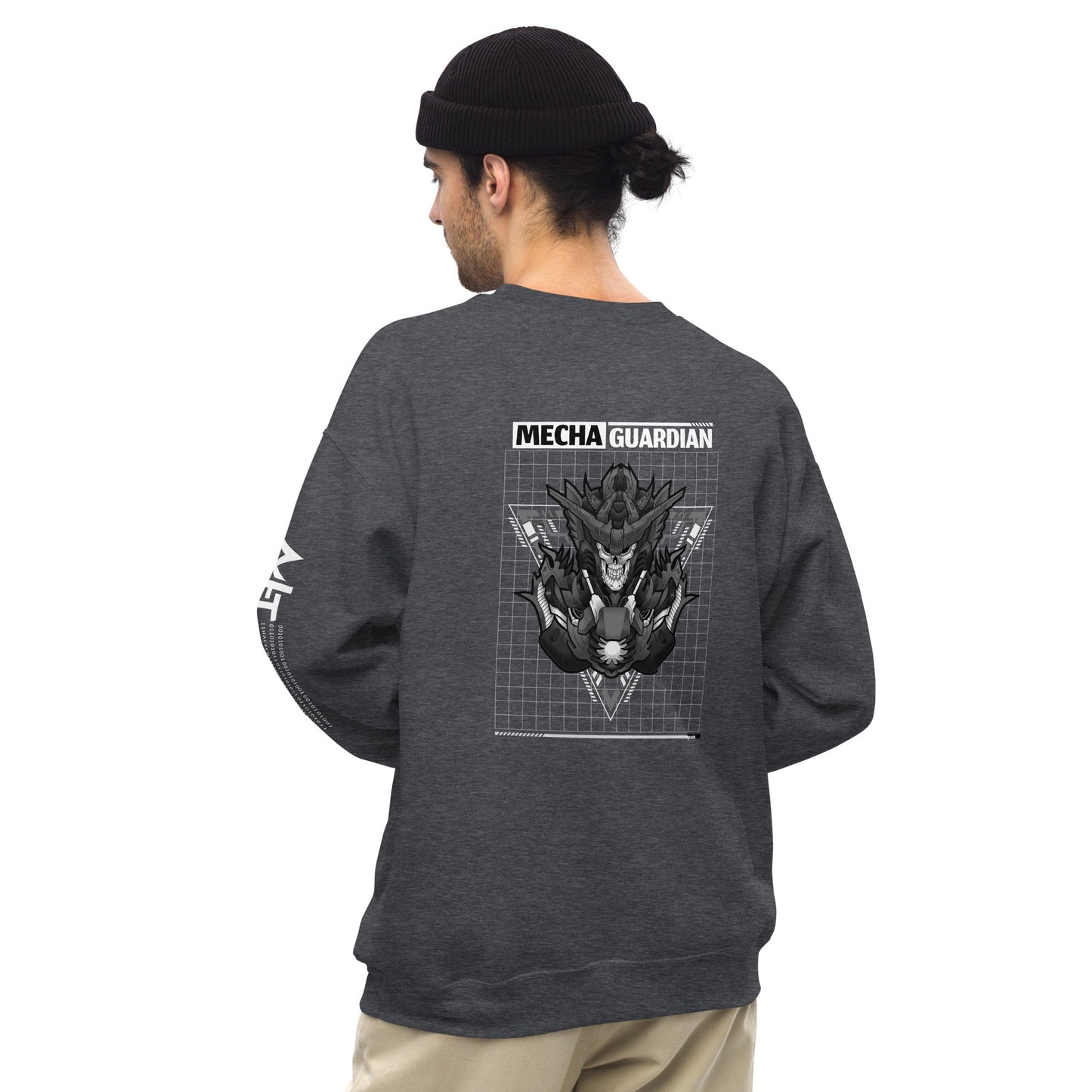 Mecha Guardian - Unisex Sweatshirt ( Back Print ) by DarkByteGear