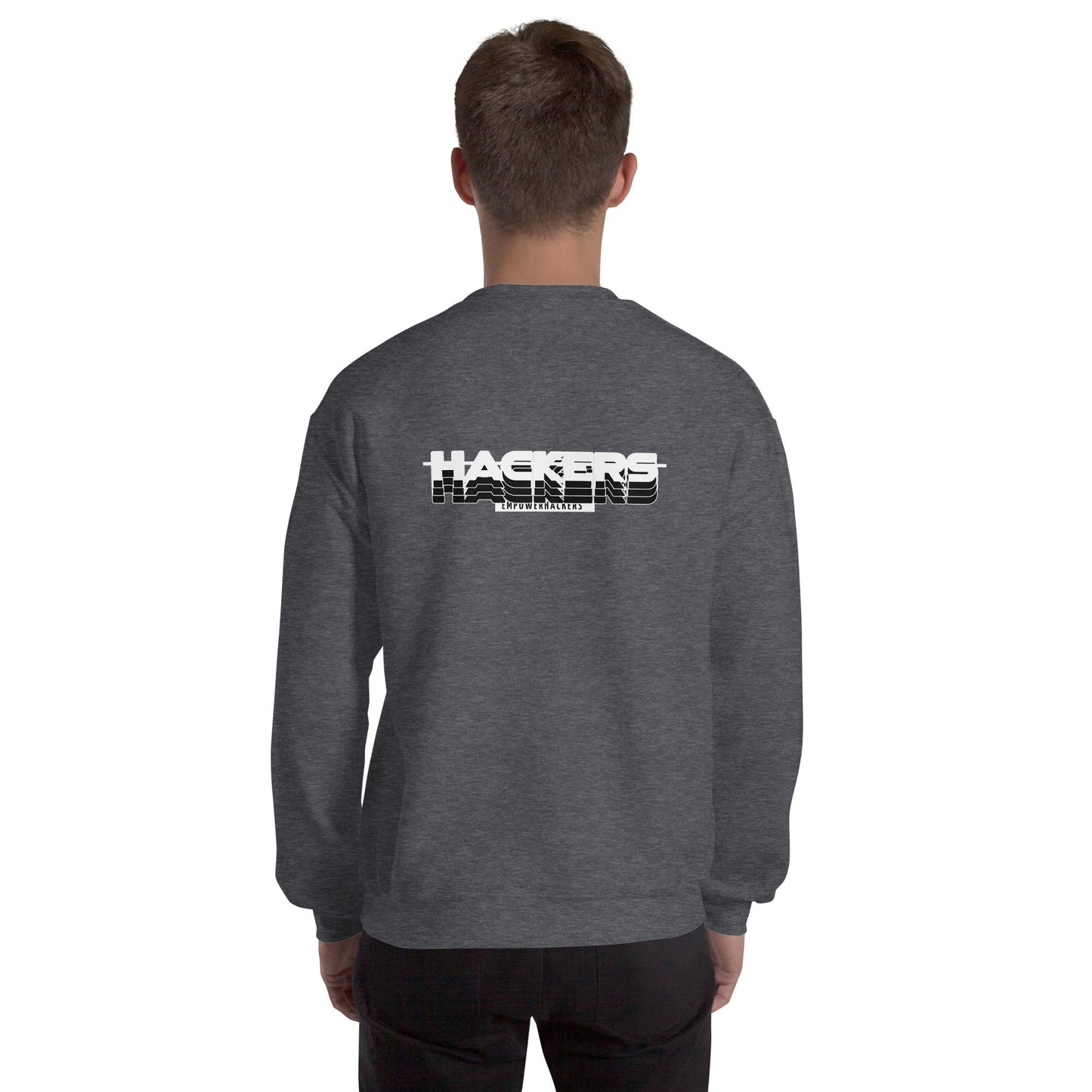 Hackers Empower Hackers V3 - Unisex Sweatshirt ( Back Print ) by DarkByteGear