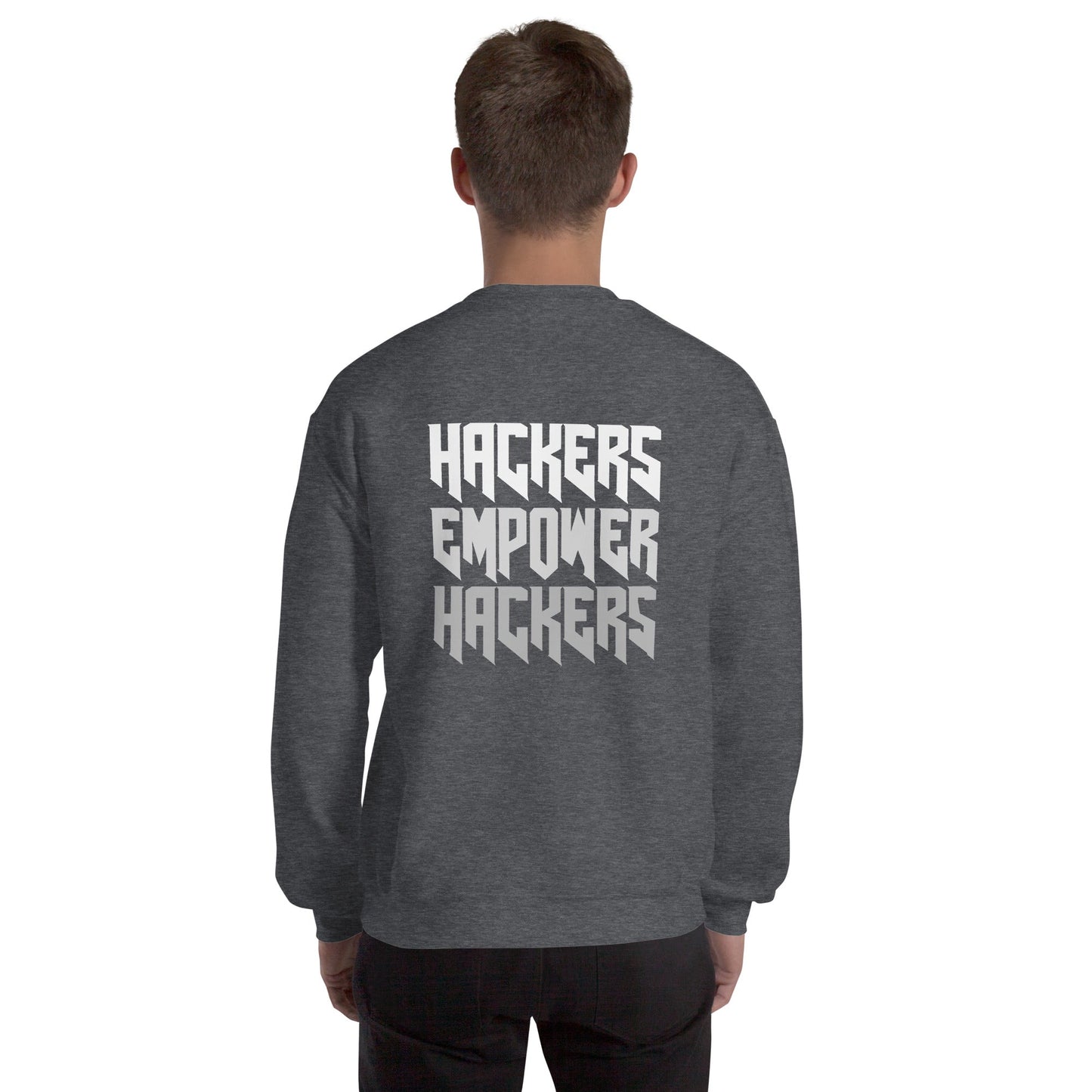 Hackers Empower Hackers V4 - Unisex Sweatshirt ( Back Print ) by DarkByteGear