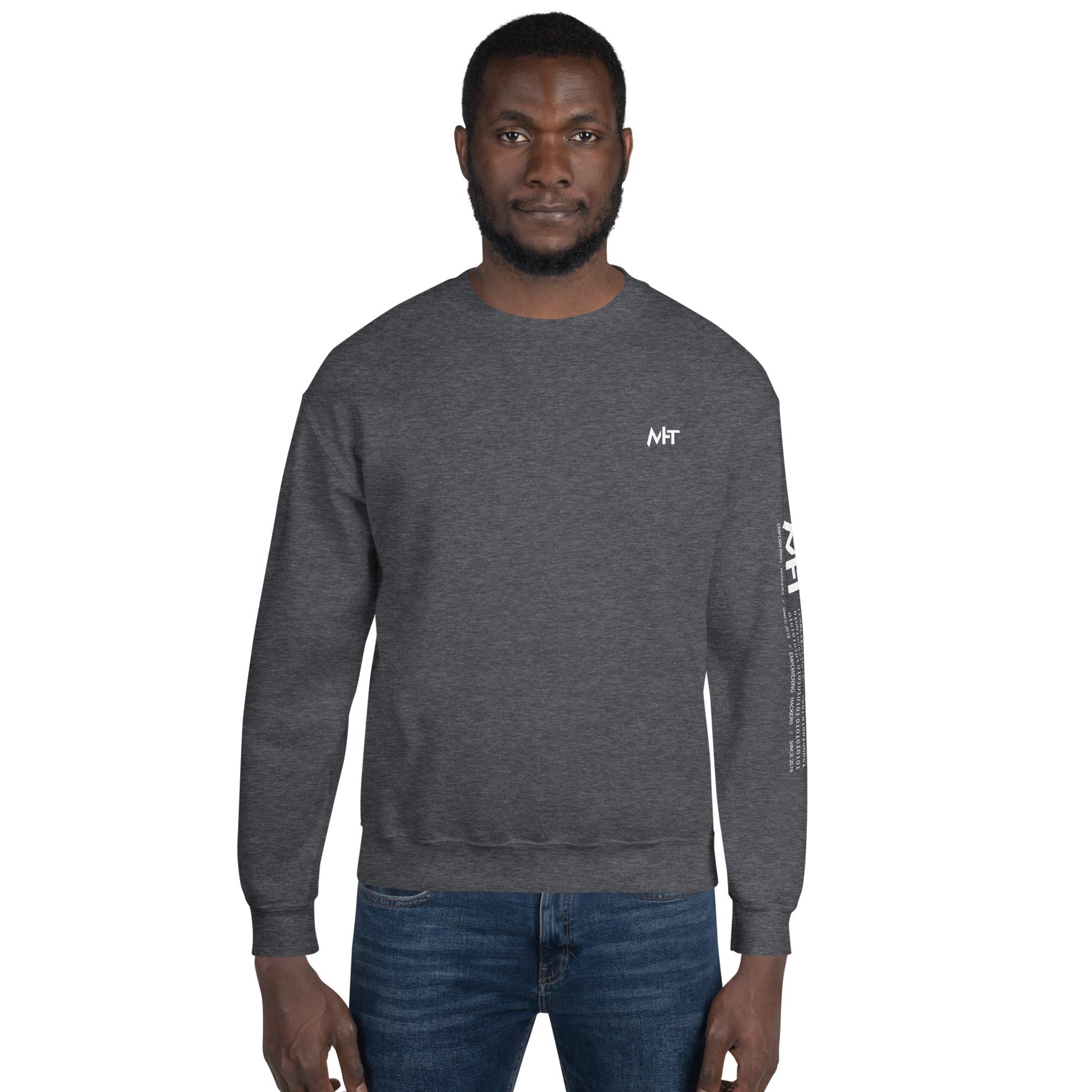 Your Lack of Bitcoin is Disturbing Unisex Sweatshirt ( Back Print ) by DarkByteGear
