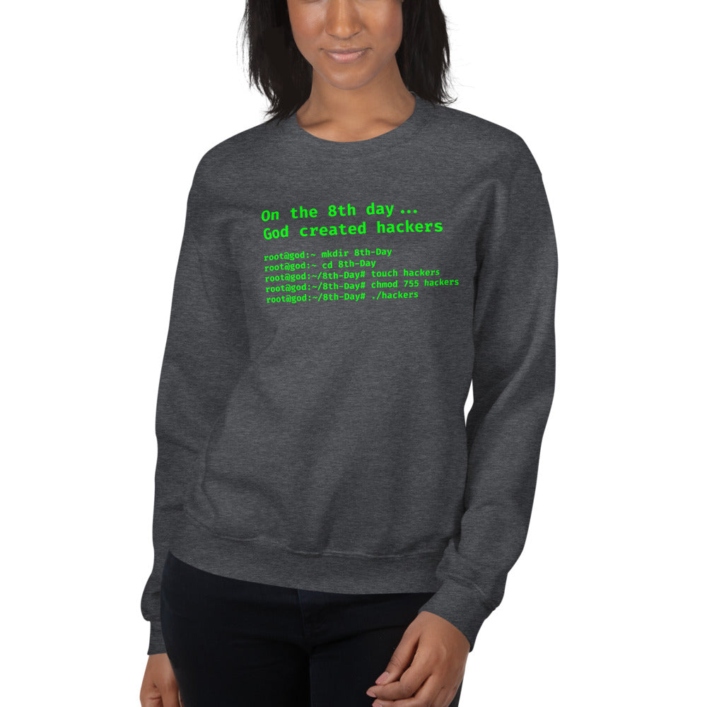 On the 8th day God created hackers - Unisex Sweatshirt by DarkByteGear