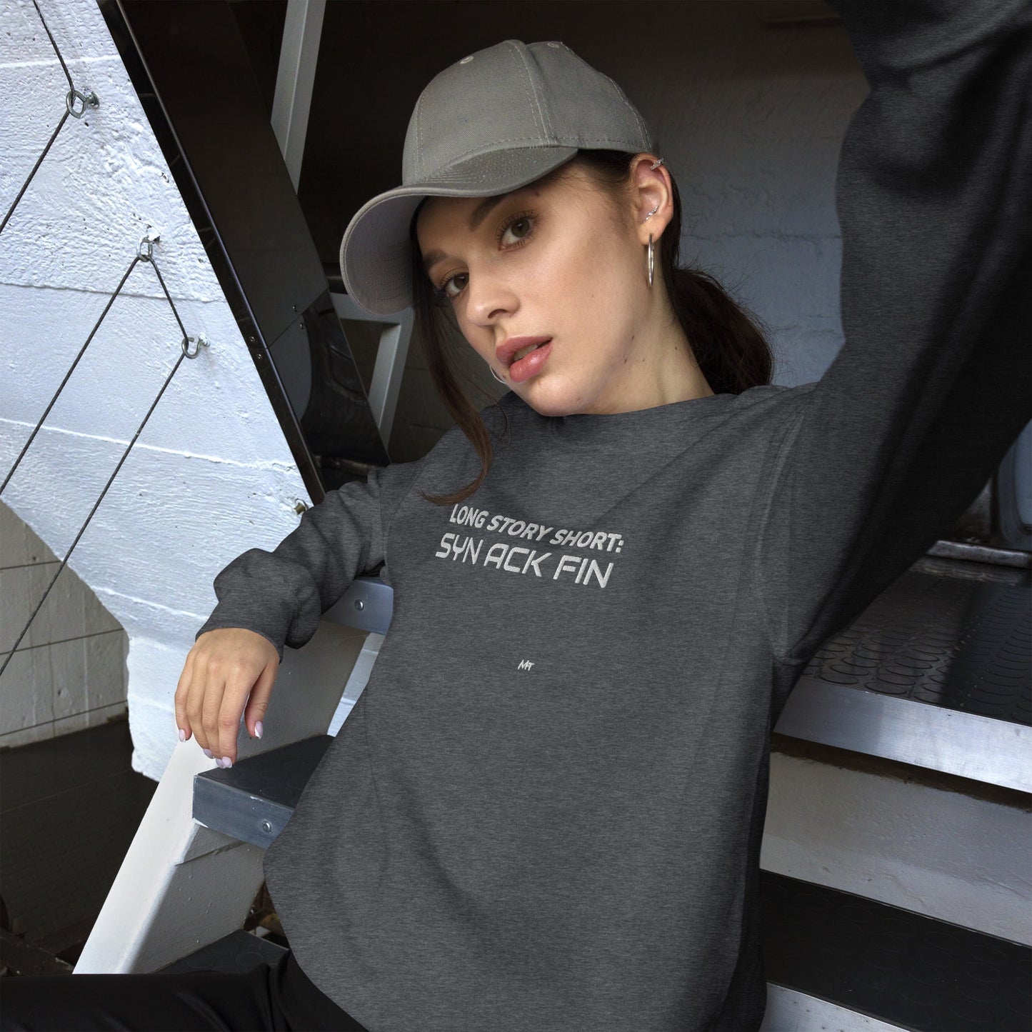 Long story short - Syn Ack Fin - Unisex Sweatshirt by DarkByteGear