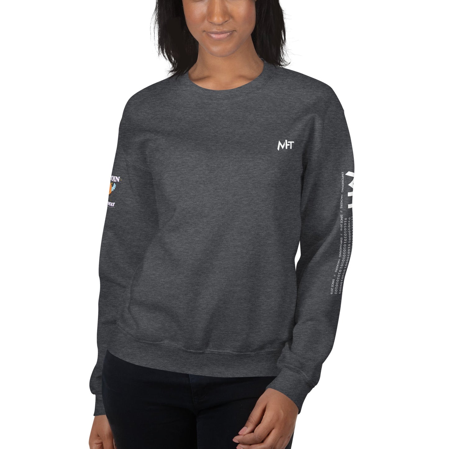 Bitcoin is the way - Unisex Sweatshirt (back print) by DarkByteGear