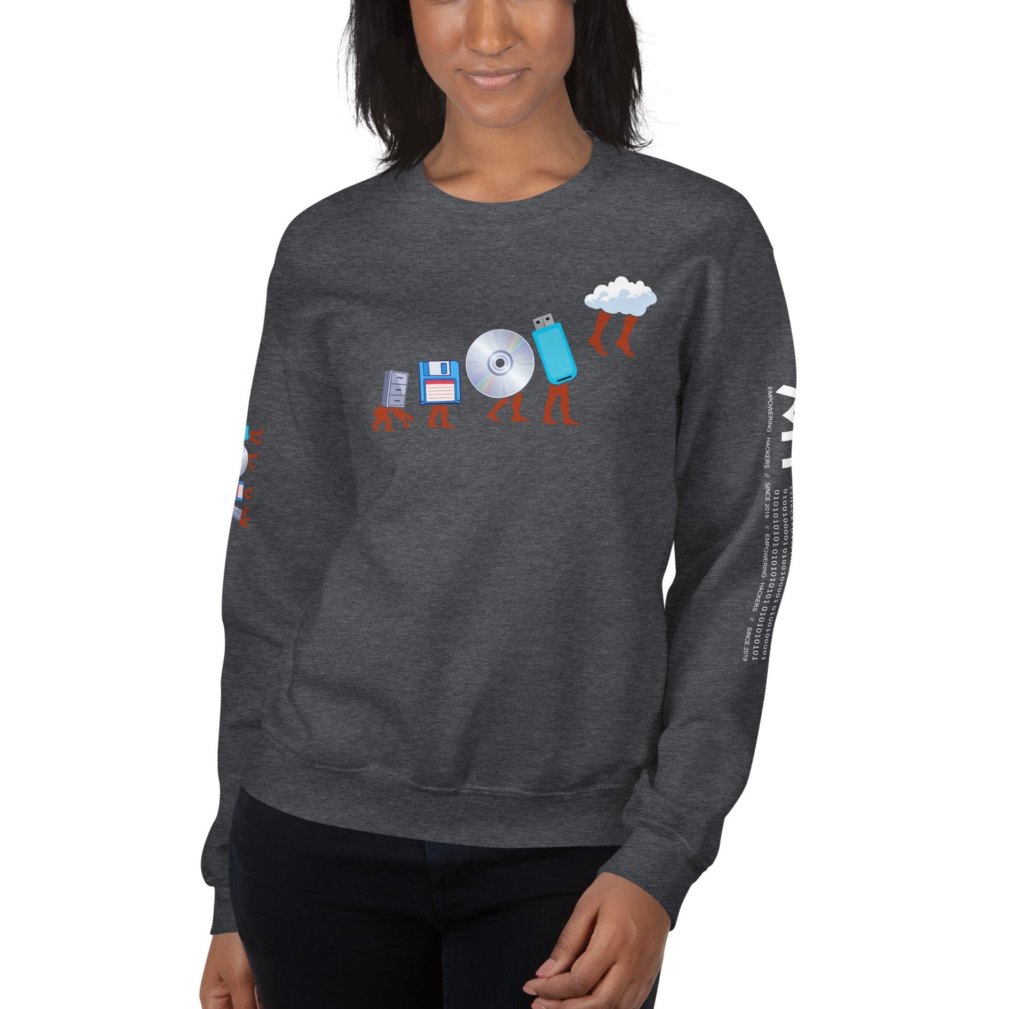Evolution of data storage - Unisex Sweatshirt by DarkByteGear