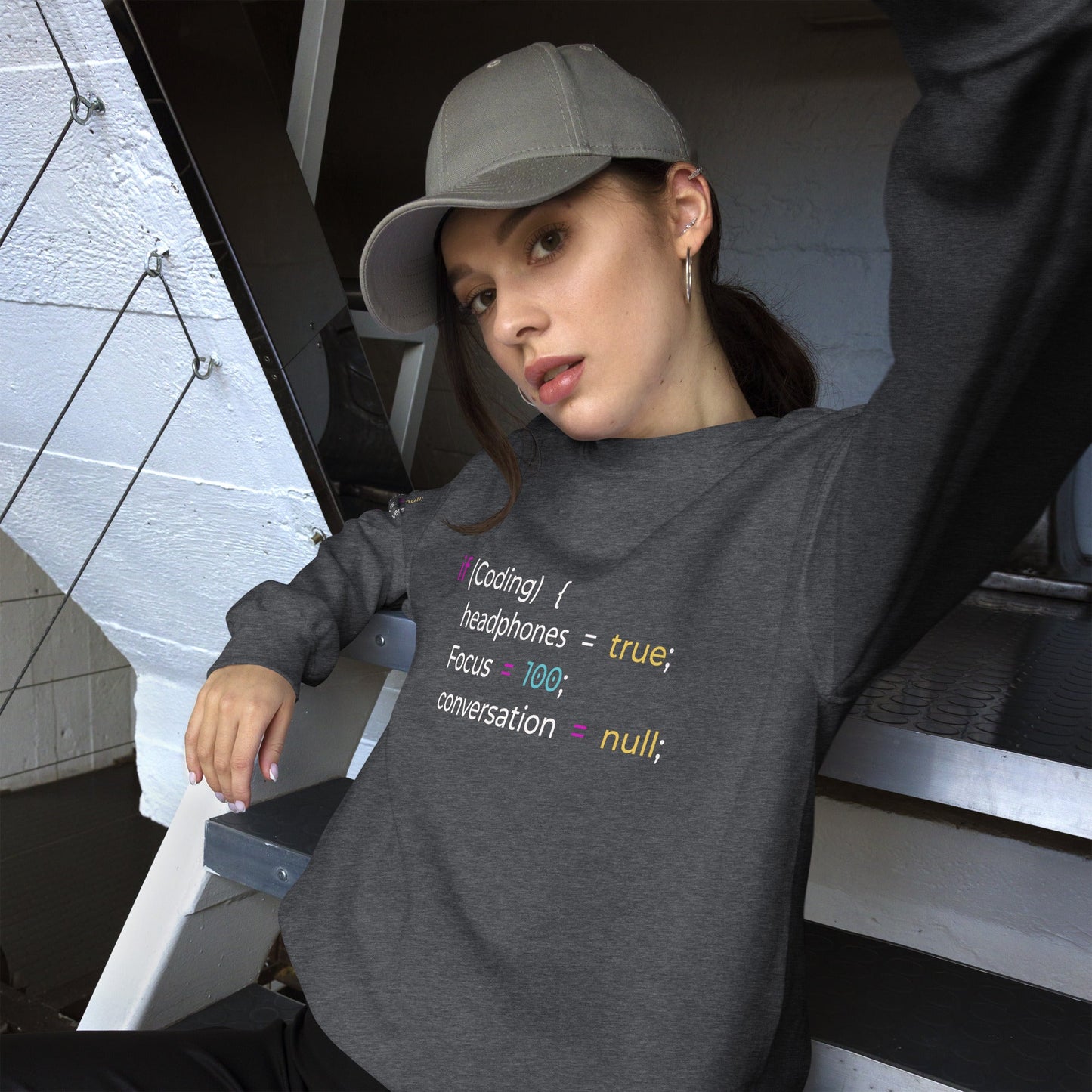 If coding headphones true focus 100 conversation null - Unisex Sweatshirt by DarkByteGear