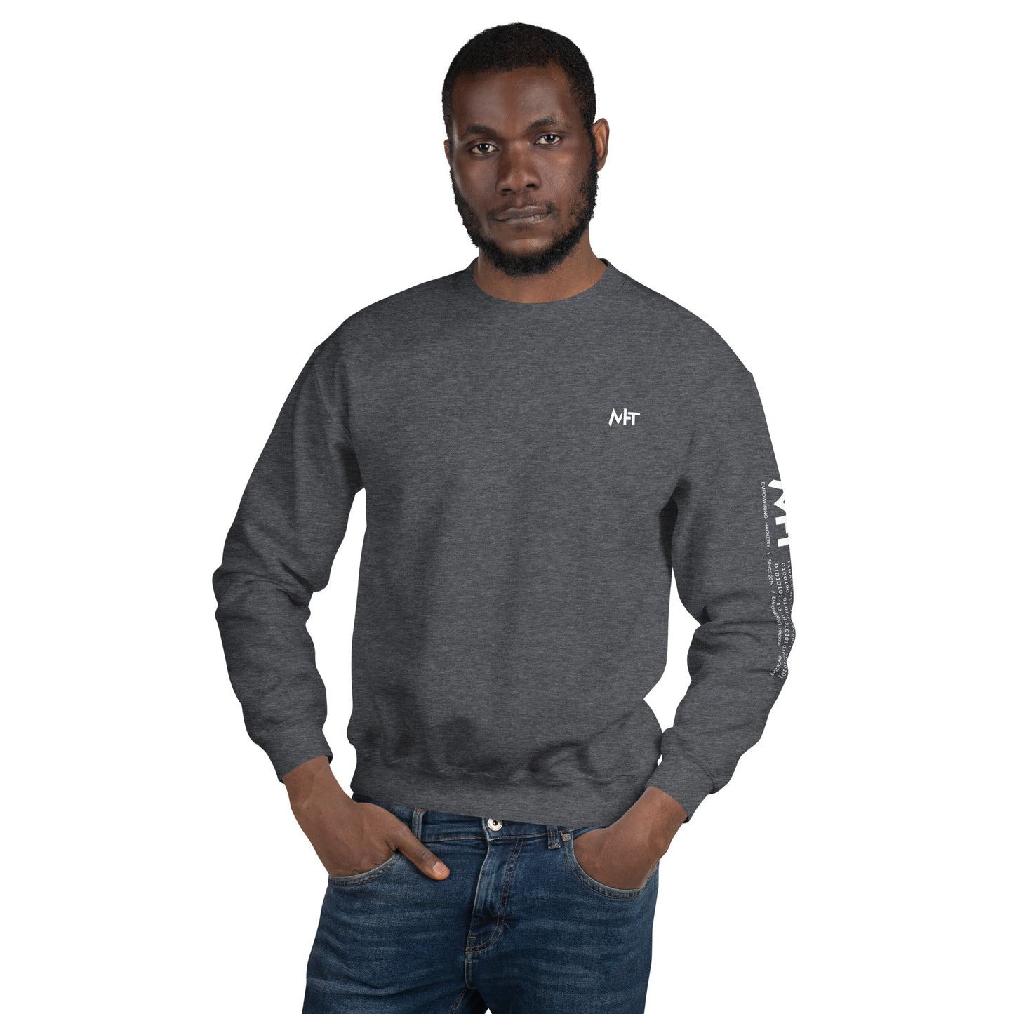 Your Lack of Bitcoin is Disturbing Unisex Sweatshirt ( Back Print ) by DarkByteGear