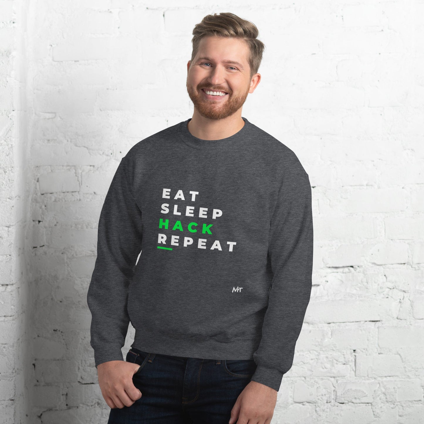 Eat, Sleep, Hack, Repeat V2 - Unisex Sweatshirt by DarkByteGear