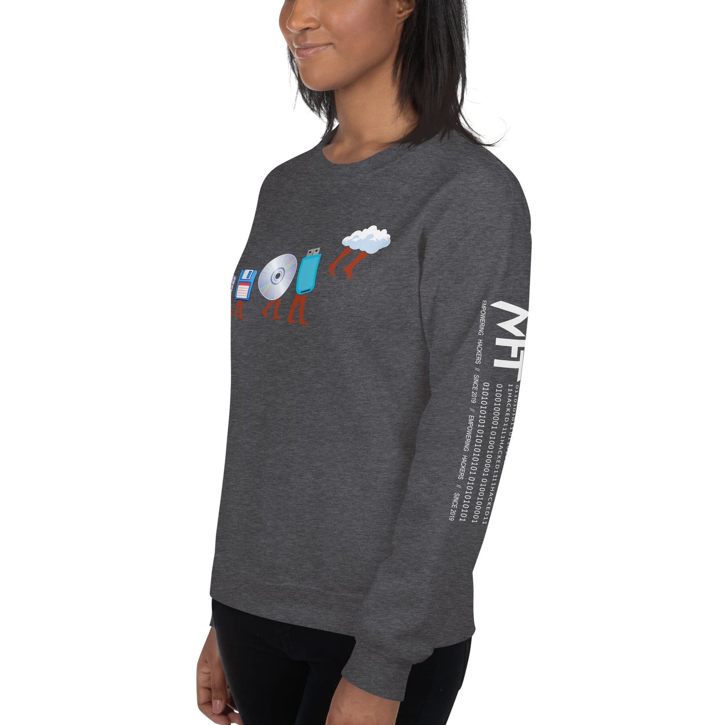 Evolution of data storage - Unisex Sweatshirt by DarkByteGear