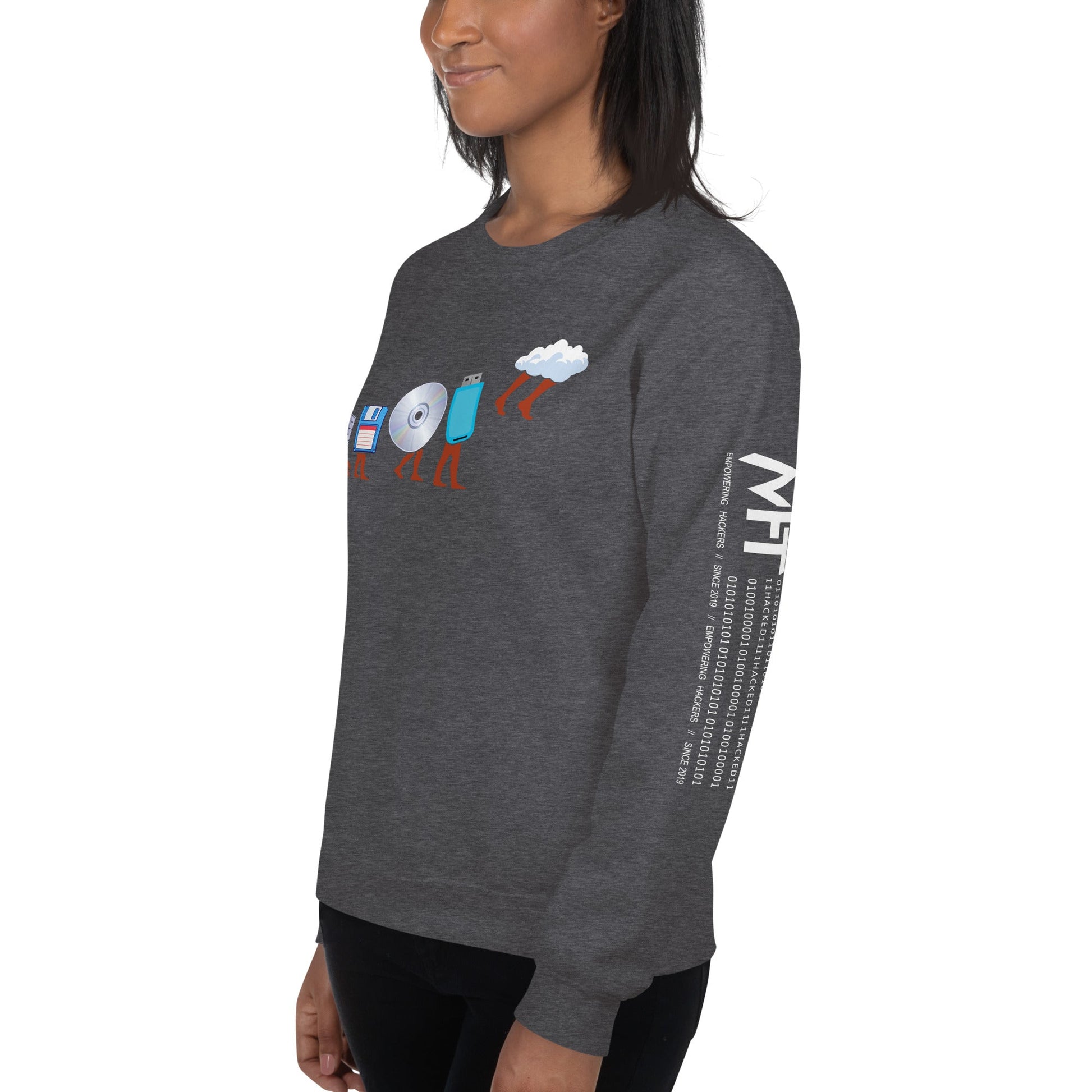 Evolution of data storage - Unisex Sweatshirt by DarkByteGear
