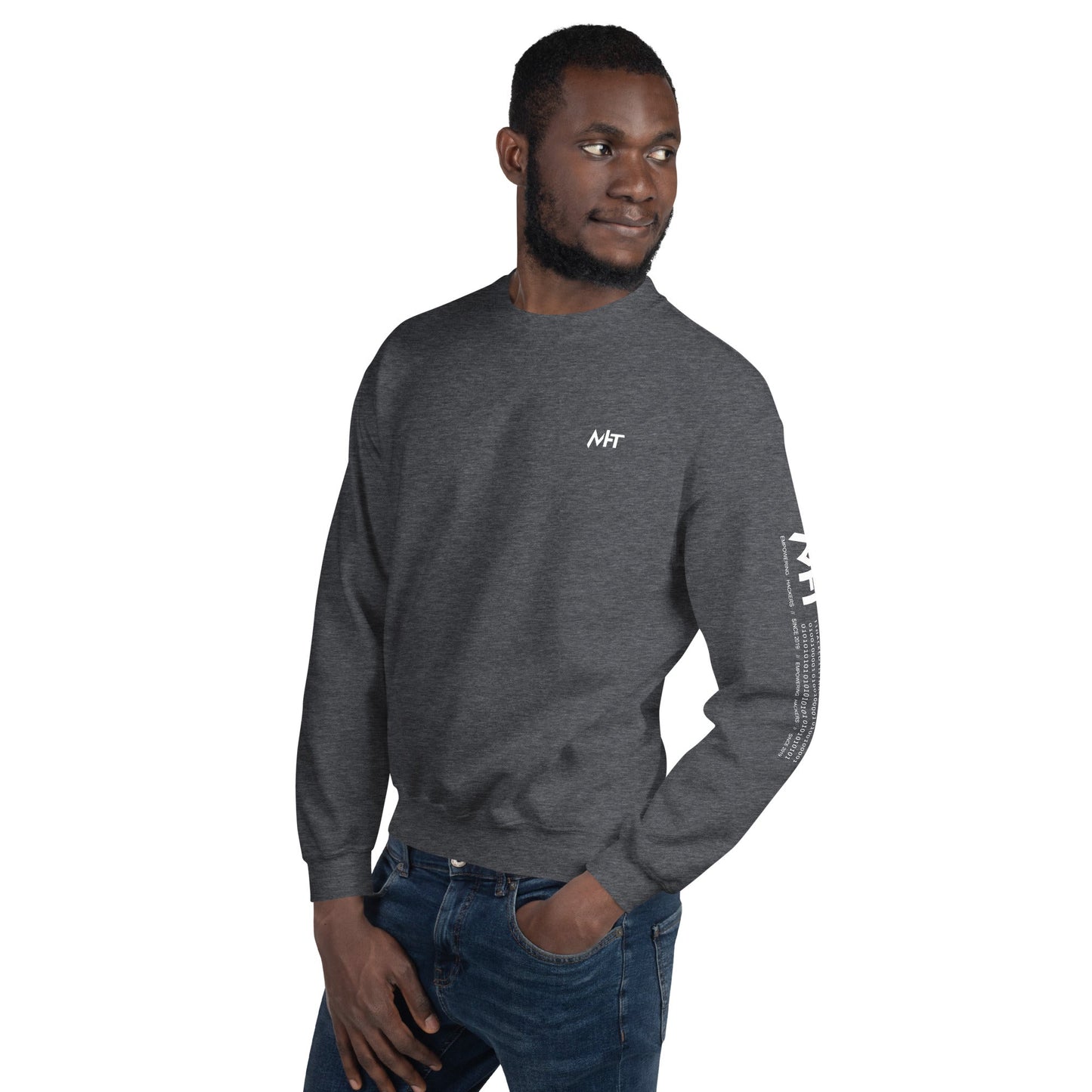 Your Lack of Bitcoin is Disturbing Unisex Sweatshirt ( Back Print ) by DarkByteGear
