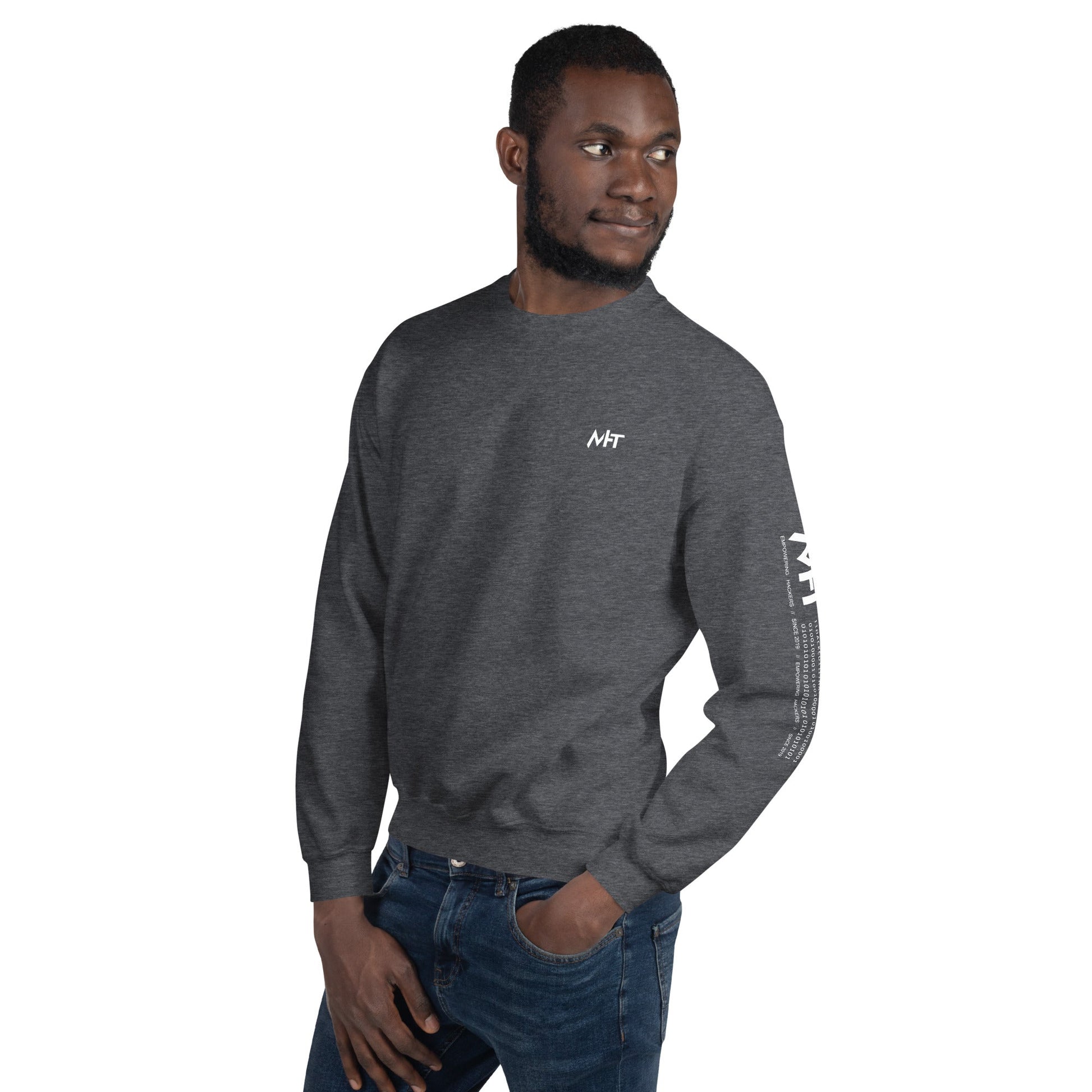 Your Lack of Bitcoin is Disturbing Unisex Sweatshirt ( Back Print ) by DarkByteGear