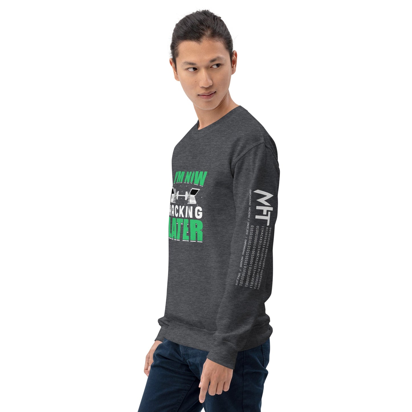 Gym now, hacking later - Unisex Sweatshirt by DarkByteGear