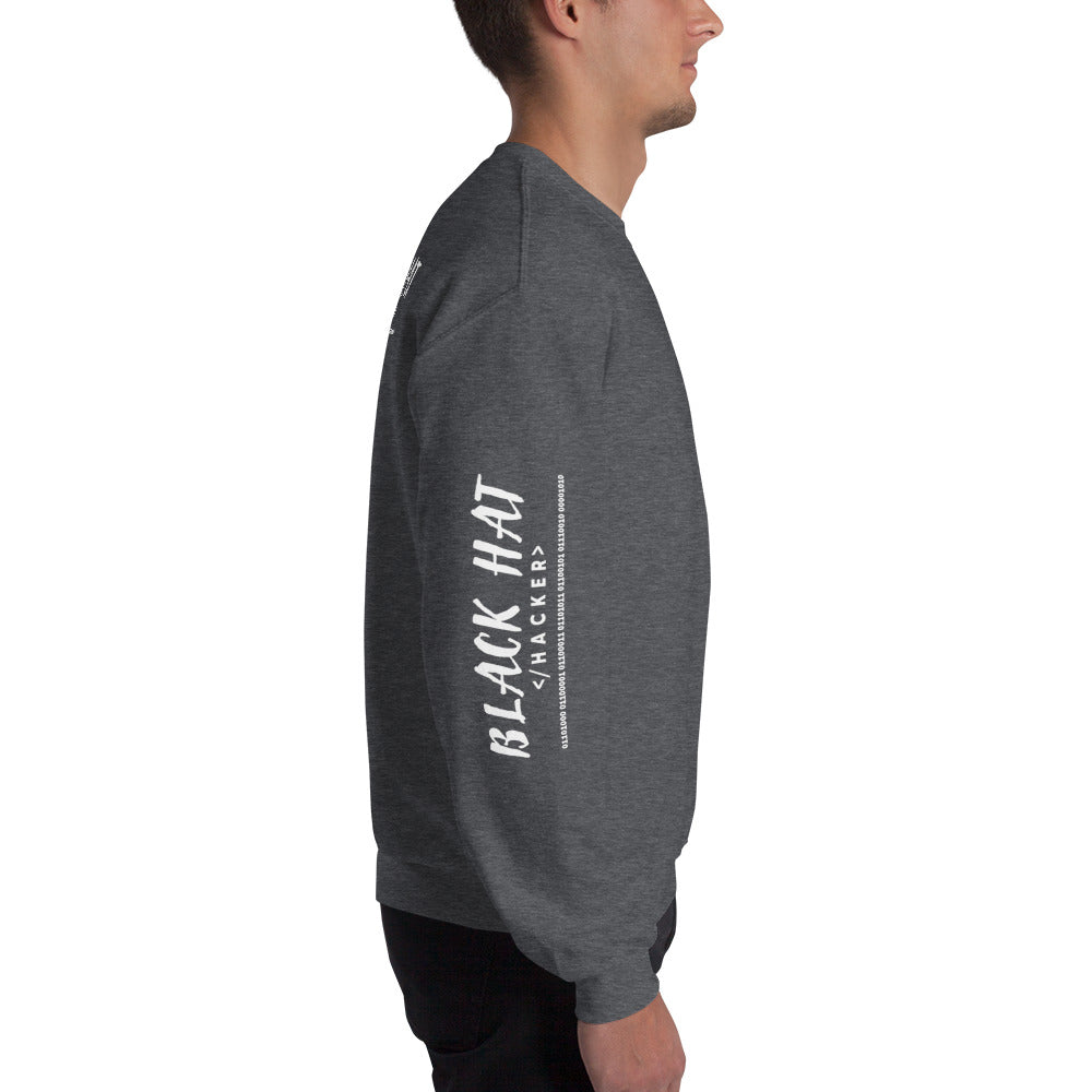 Black Hat Hacker V2 - Unisex Sweatshirt (all sides print) by DarkByteGear