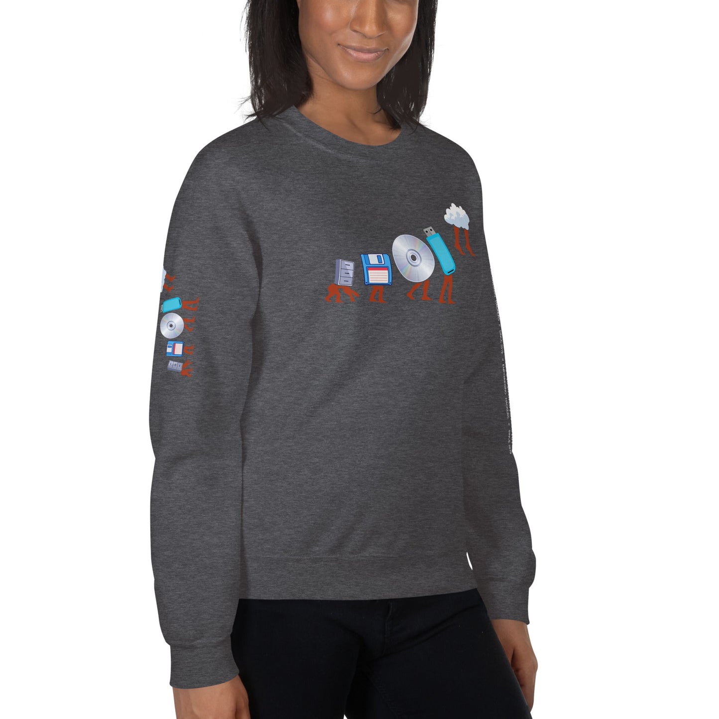 Evolution of data storage - Unisex Sweatshirt by DarkByteGear