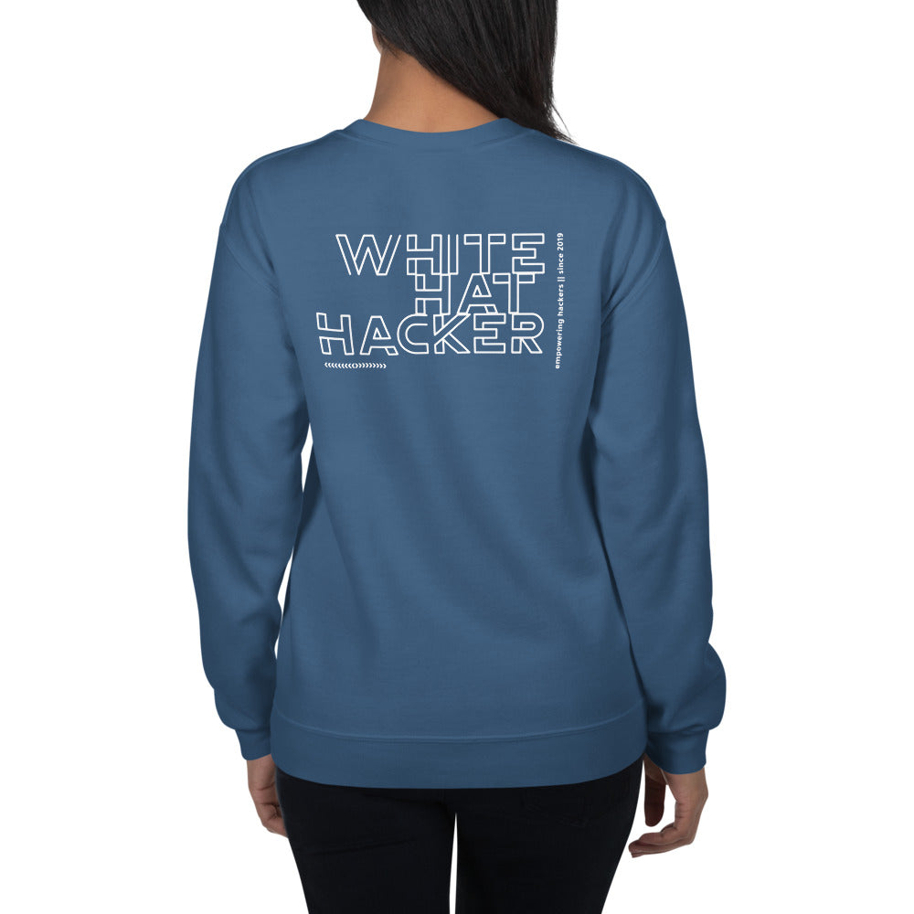 White Hat Hacker - Unisex Sweatshirt (back print) by DarkByteGear