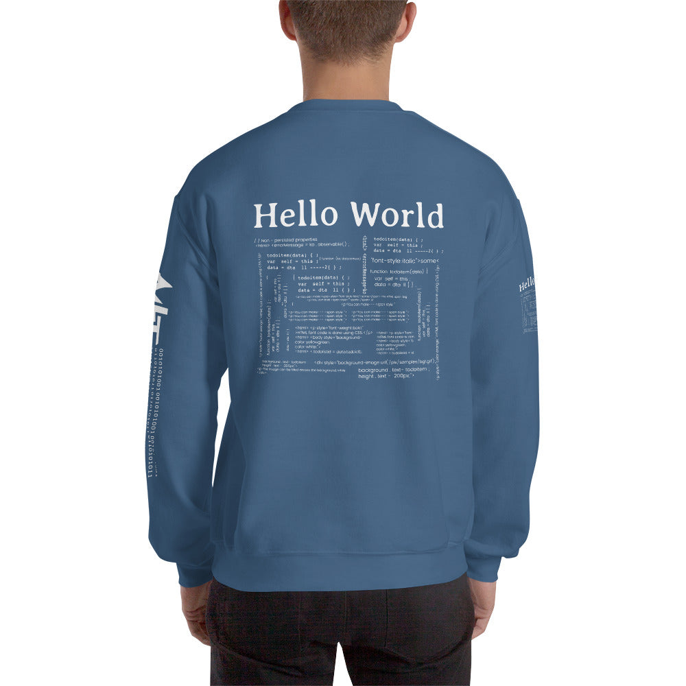 Hello world - Unisex Sweatshirt (back print) by DarkByteGear