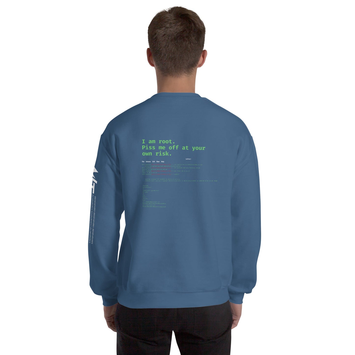 I am root, Piss me off at your own risk - Unisex Sweatshirt ( Back Print ) by DarkByteGear