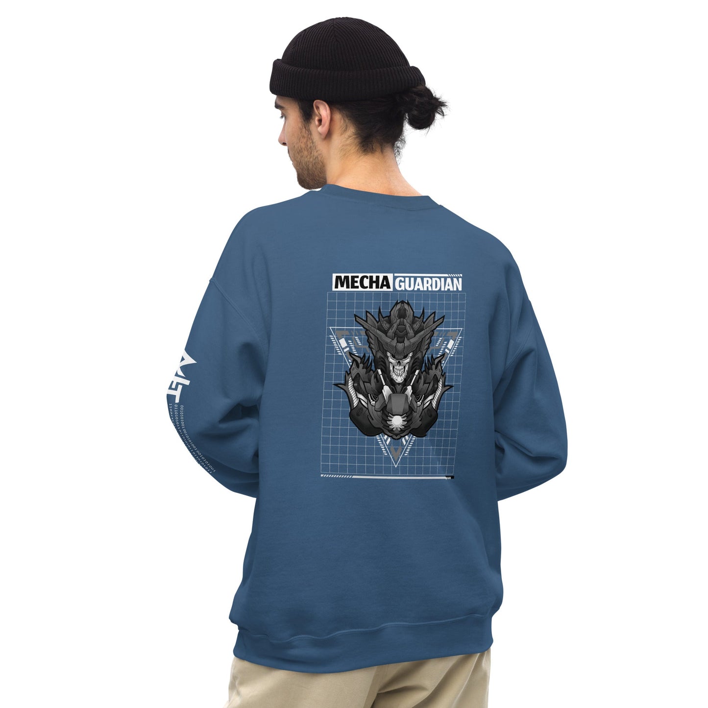 Mecha Guardian - Unisex Sweatshirt ( Back Print ) by DarkByteGear
