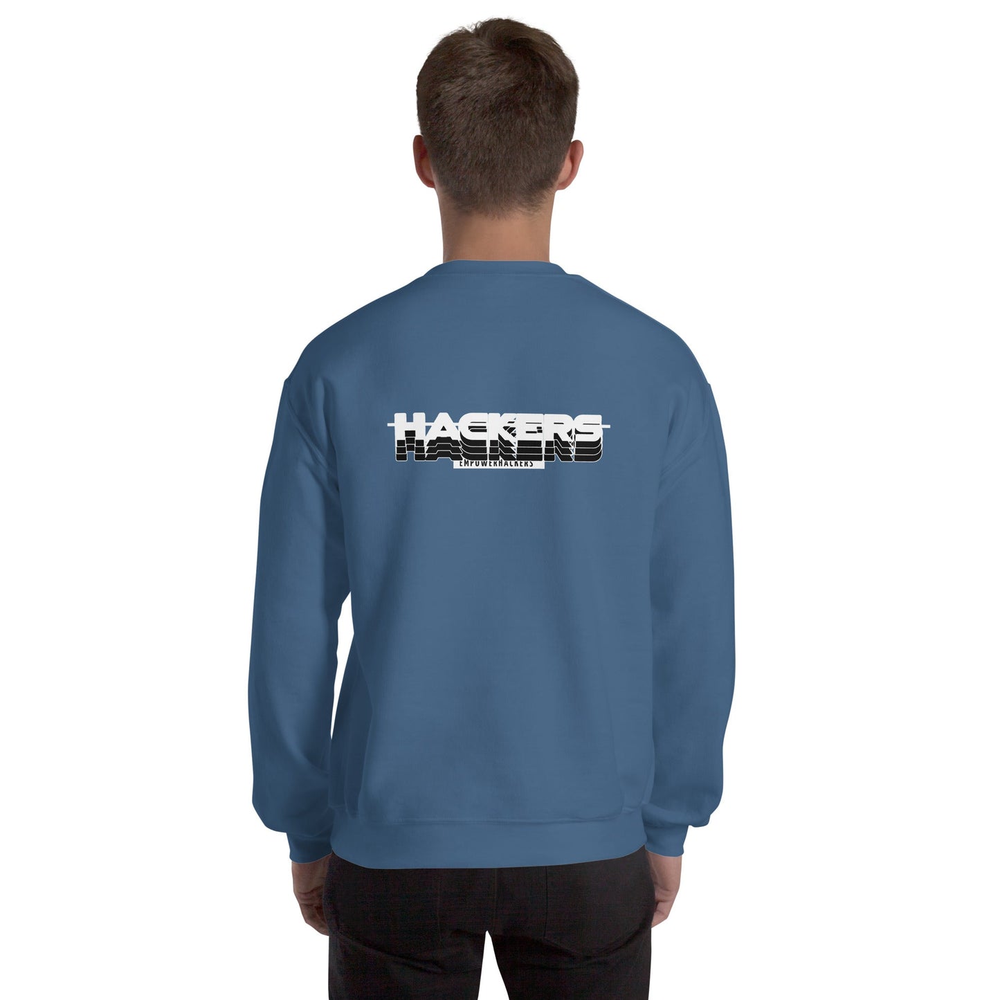 Hackers Empower Hackers V3 - Unisex Sweatshirt ( Back Print ) by DarkByteGear