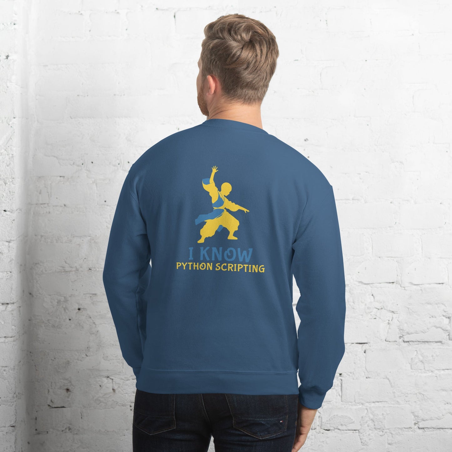 I Know Python Scripting - Unisex Sweatshirt ( Back Print ) by DarkByteGear