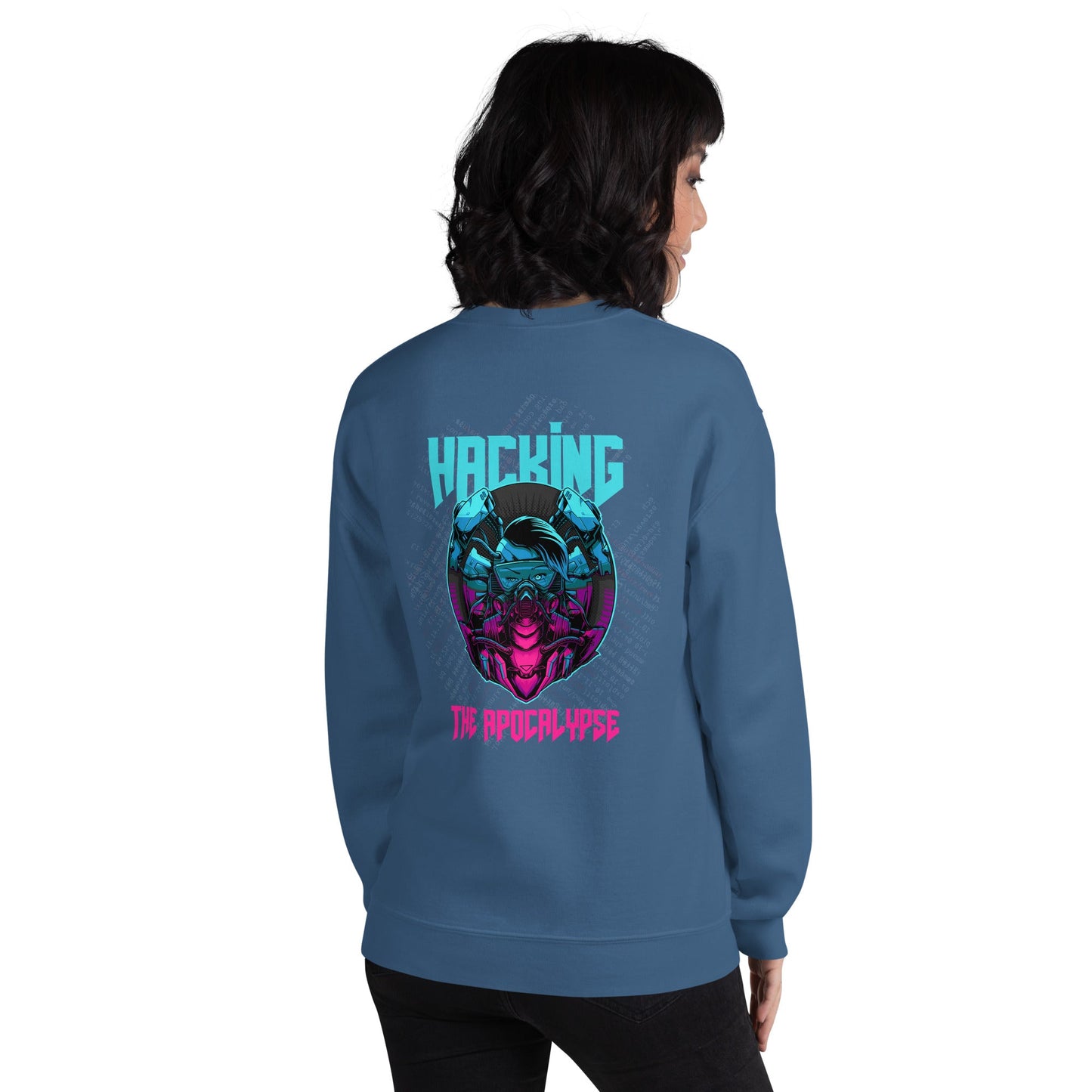 Hacking the apocalypse V2 - Unisex Sweatshirt ( Back Print ) by DarkByteGear