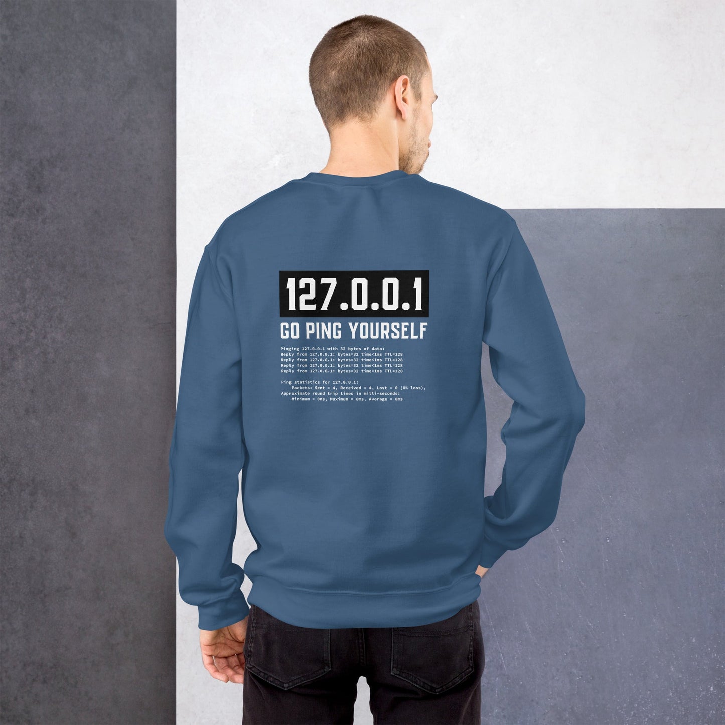 Go ping yourself - Unisex Sweatshirt ( Back Print ) by DarkByteGear