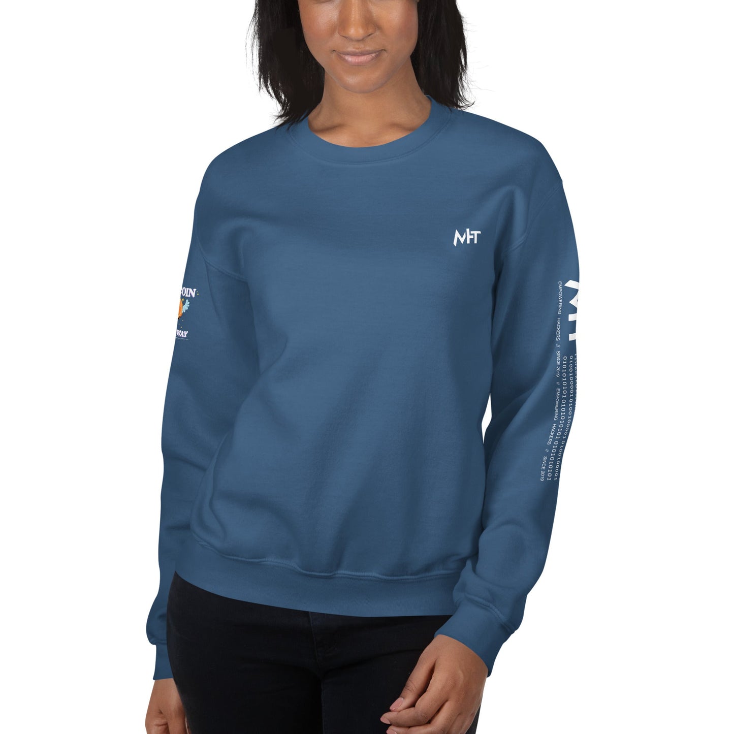 Bitcoin is the way - Unisex Sweatshirt (back print) by DarkByteGear