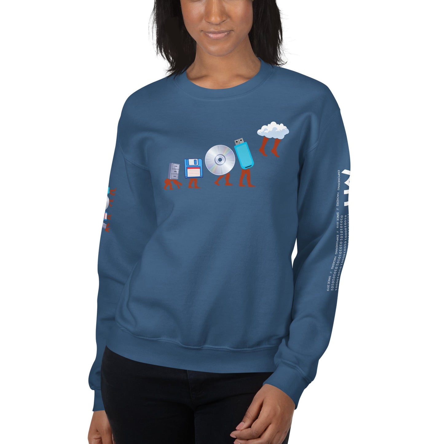 Evolution of data storage - Unisex Sweatshirt by DarkByteGear