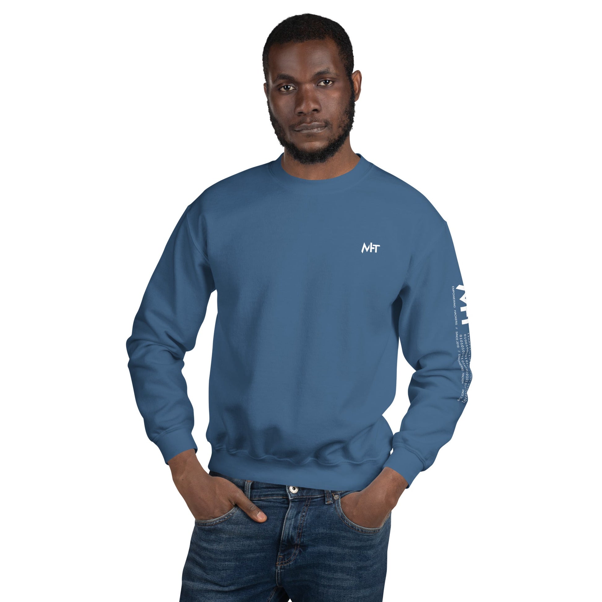 Your Lack of Bitcoin is Disturbing Unisex Sweatshirt ( Back Print ) by DarkByteGear