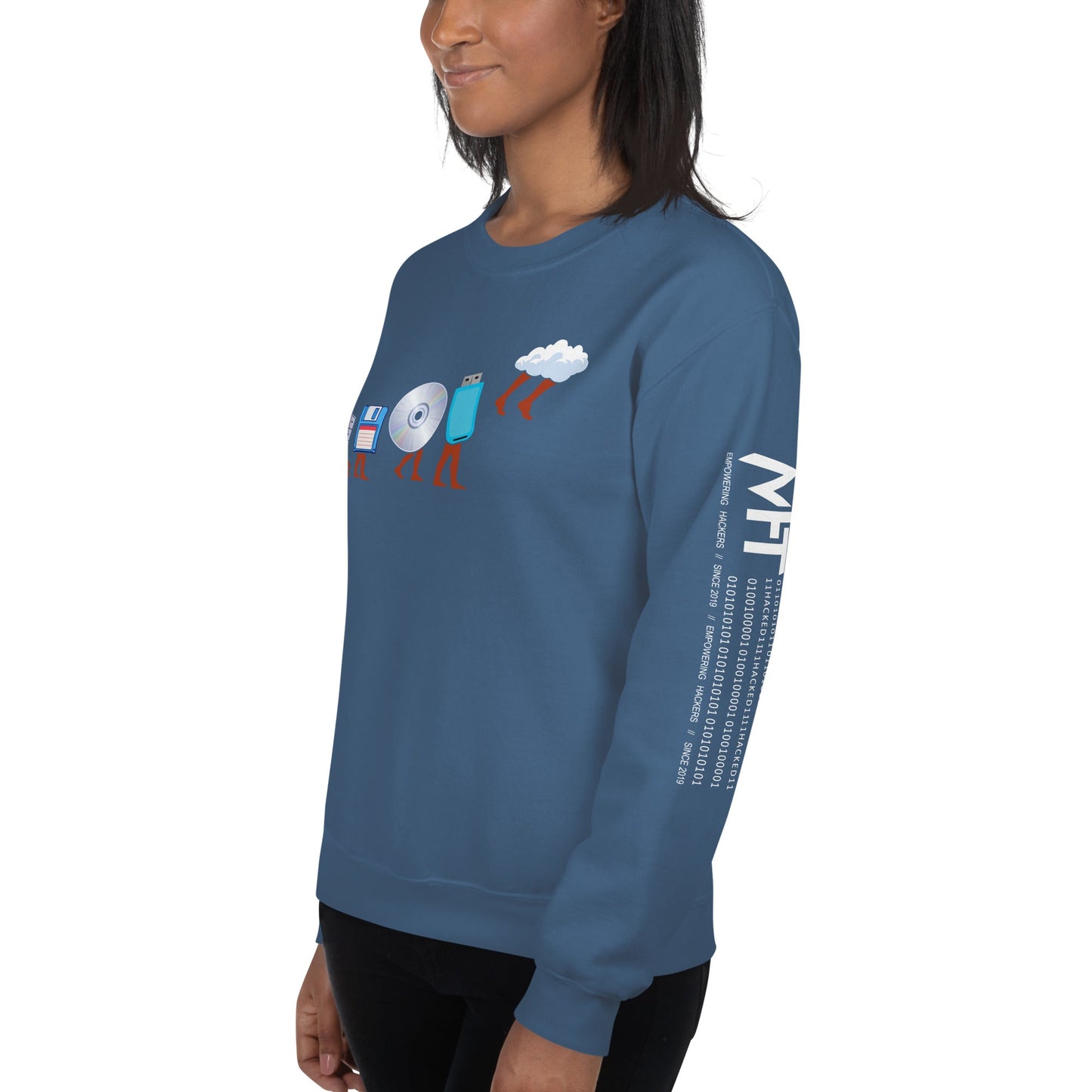 Evolution of data storage - Unisex Sweatshirt by DarkByteGear