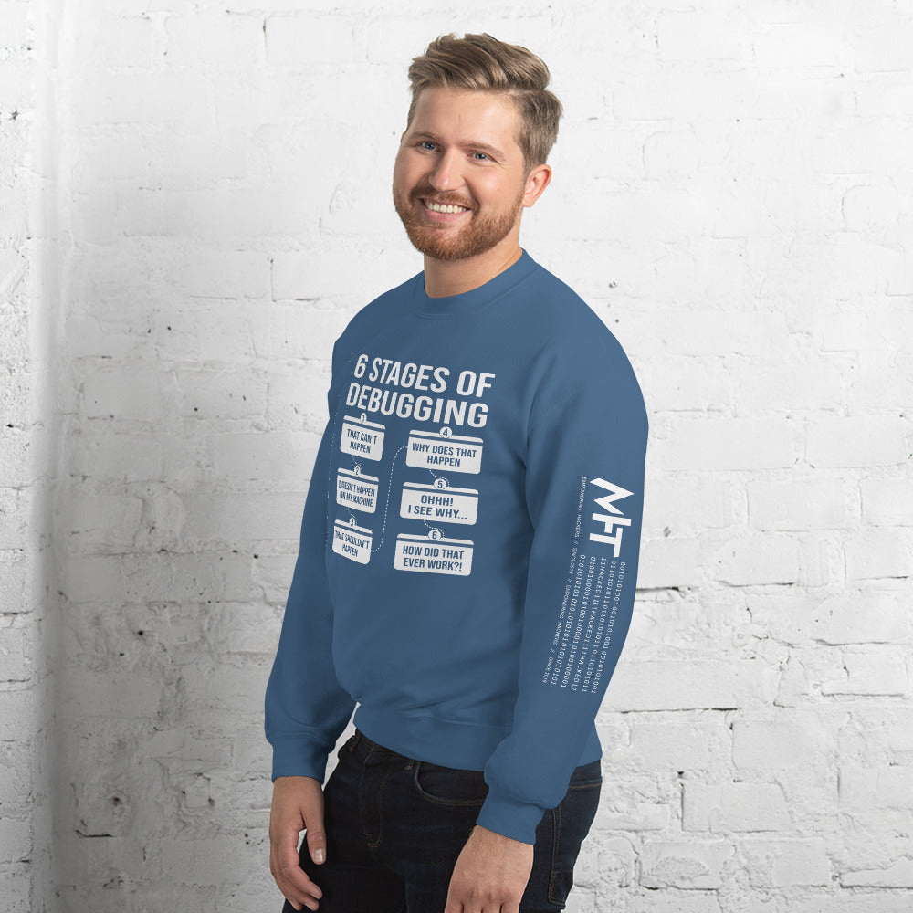 6 Stages of Debugging - Unisex Sweatshirt by DarkByteGear