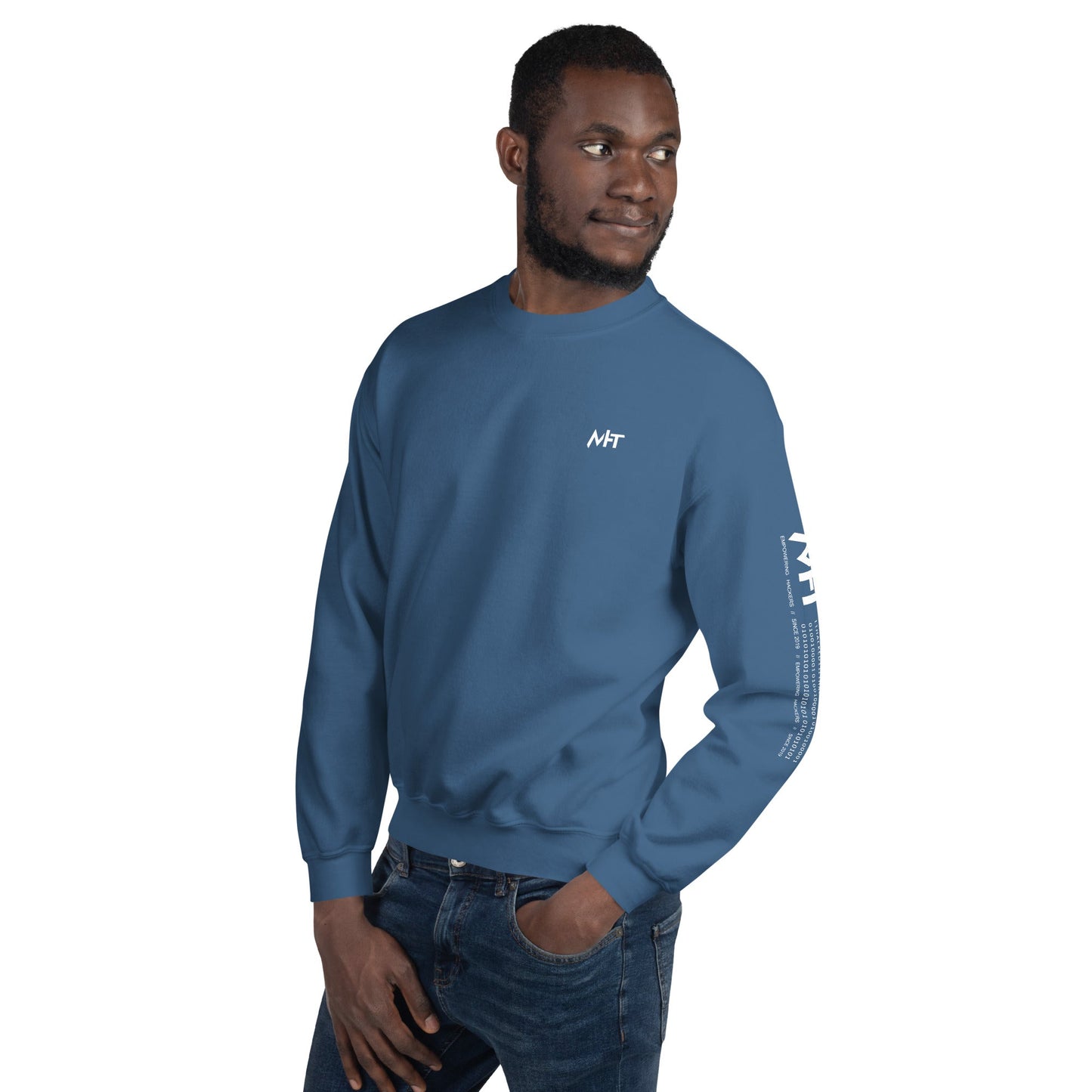 Your Lack of Bitcoin is Disturbing Unisex Sweatshirt ( Back Print ) by DarkByteGear