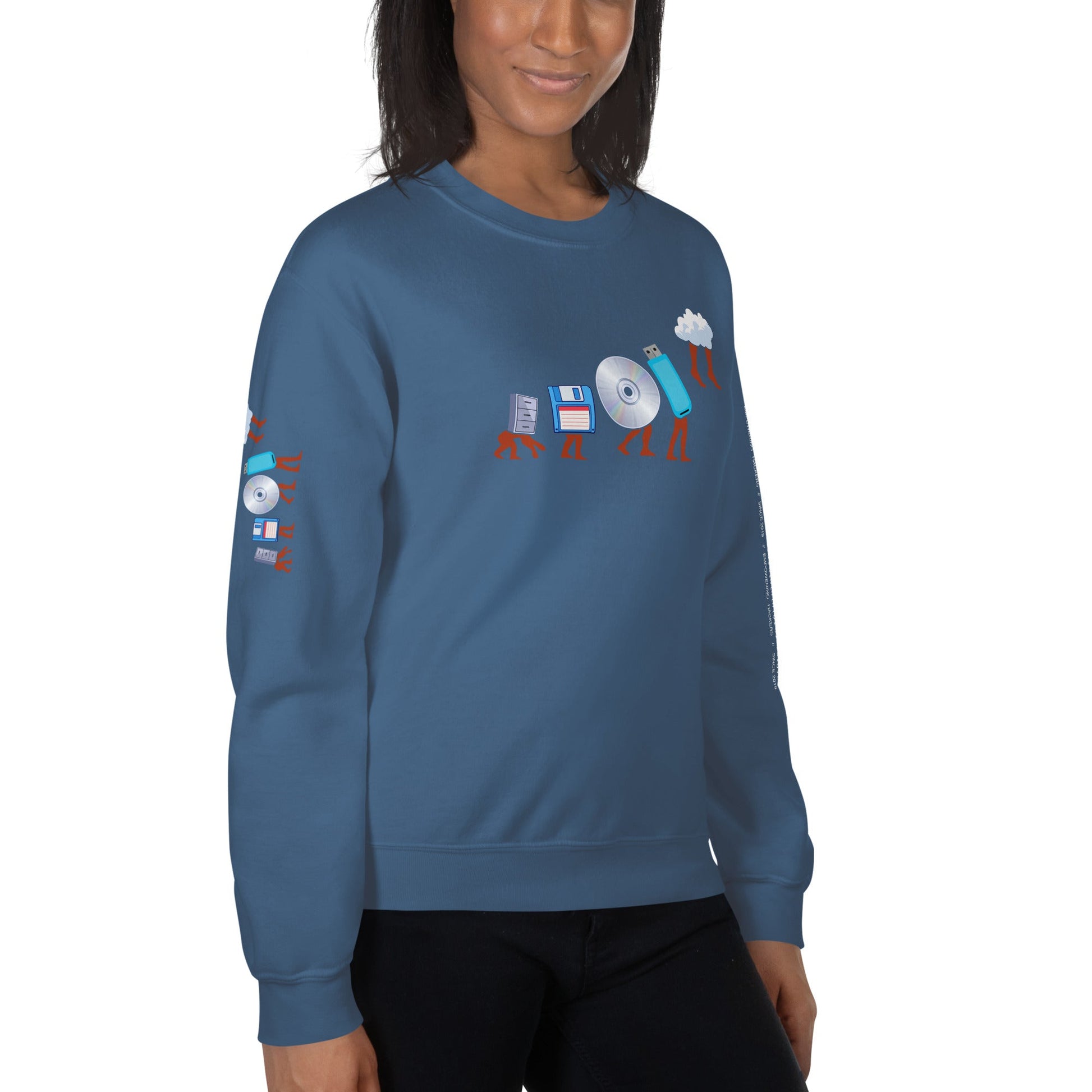 Evolution of data storage - Unisex Sweatshirt by DarkByteGear
