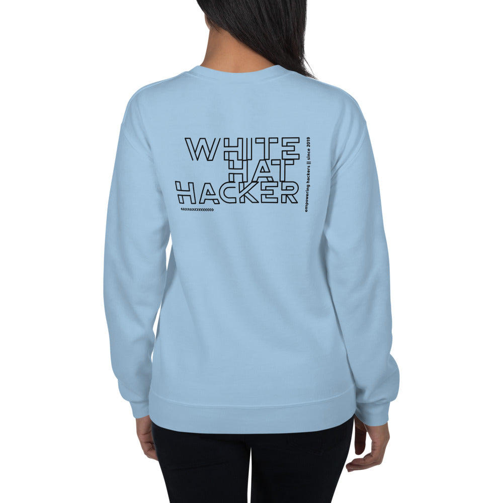 White Hat Hacker - Unisex Sweatshirt (back print) by DarkByteGear