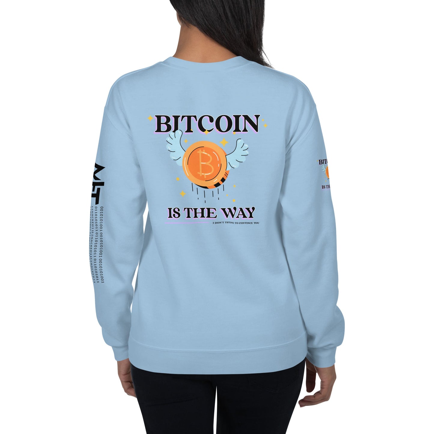 Bitcoin is the way - Unisex Sweatshirt (back print) by DarkByteGear