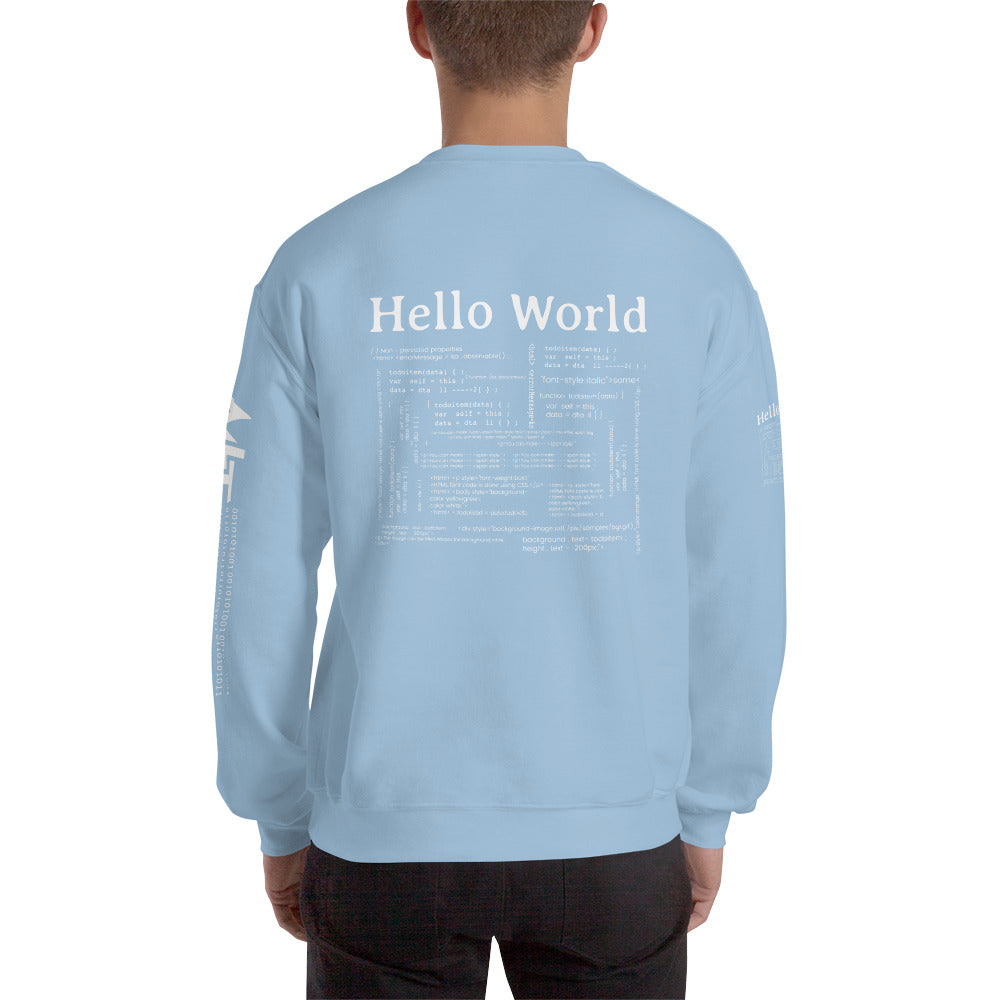 Hello world - Unisex Sweatshirt (back print) by DarkByteGear