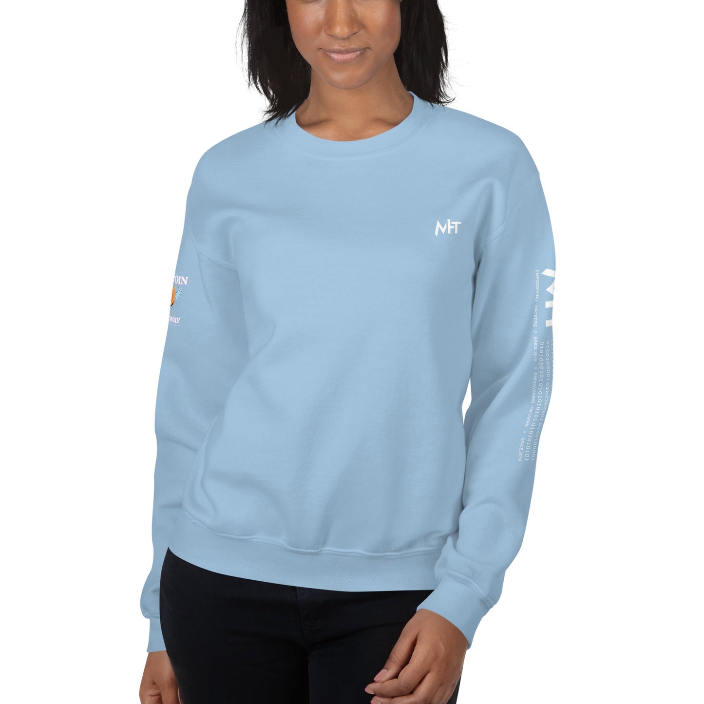 Bitcoin is the way - Unisex Sweatshirt (back print) by DarkByteGear