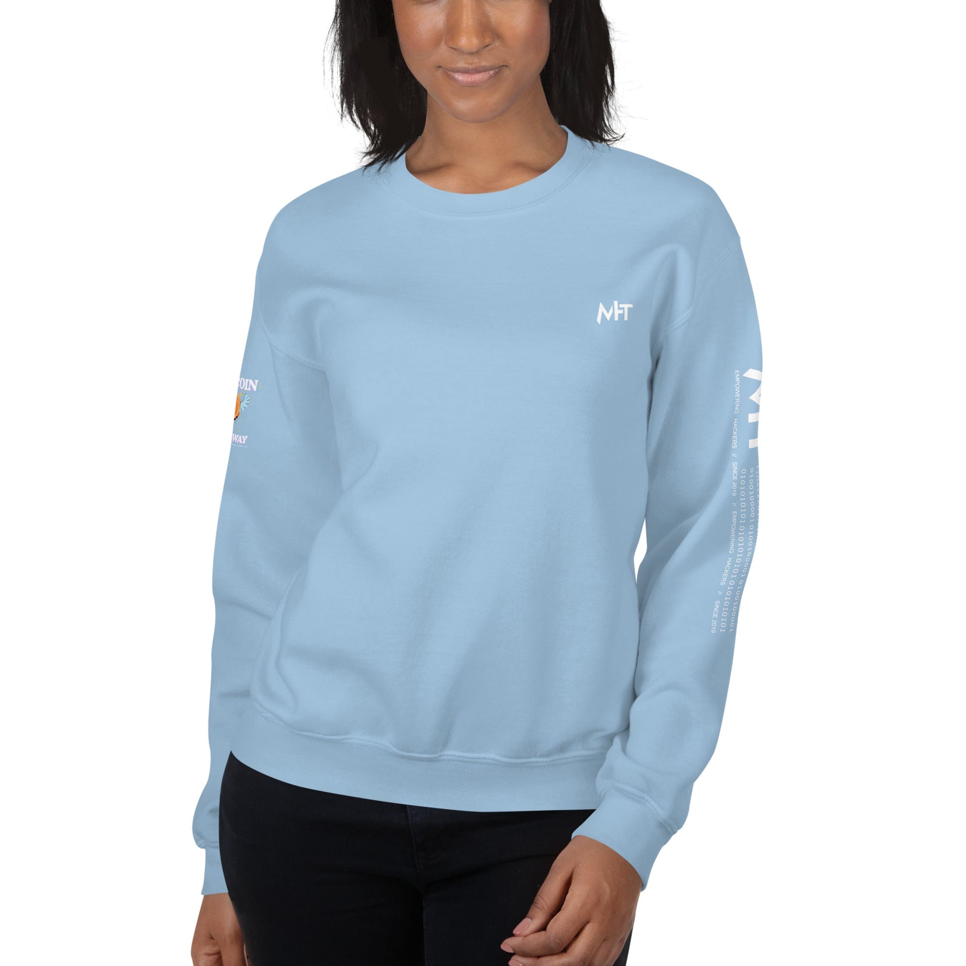 Bitcoin is the way - Unisex Sweatshirt (back print) by DarkByteGear