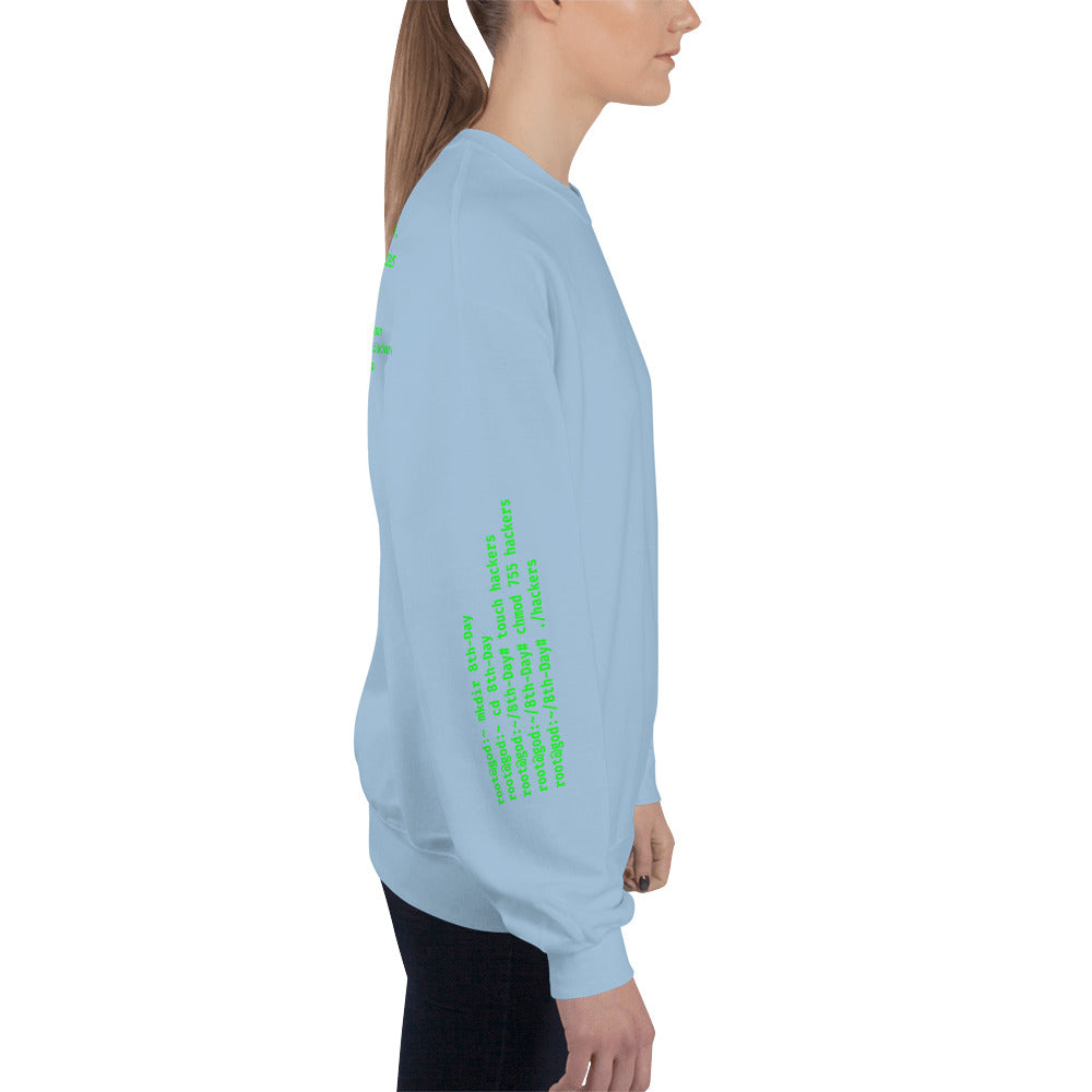 On the 8th day God created hackers - Unisex Sweatshirt (all side print) by DarkByteGear